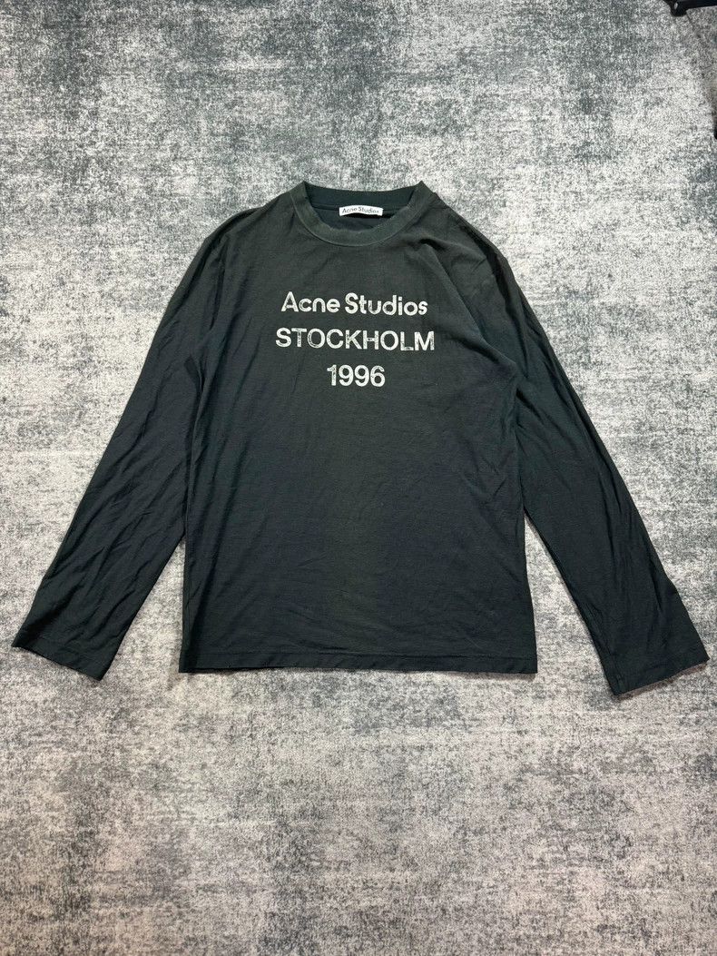 トップス Acne Studios STOCKHOLM 1996 long sleeve Acne Studios - Logo t-shirt - Relaxed fit - Faded black