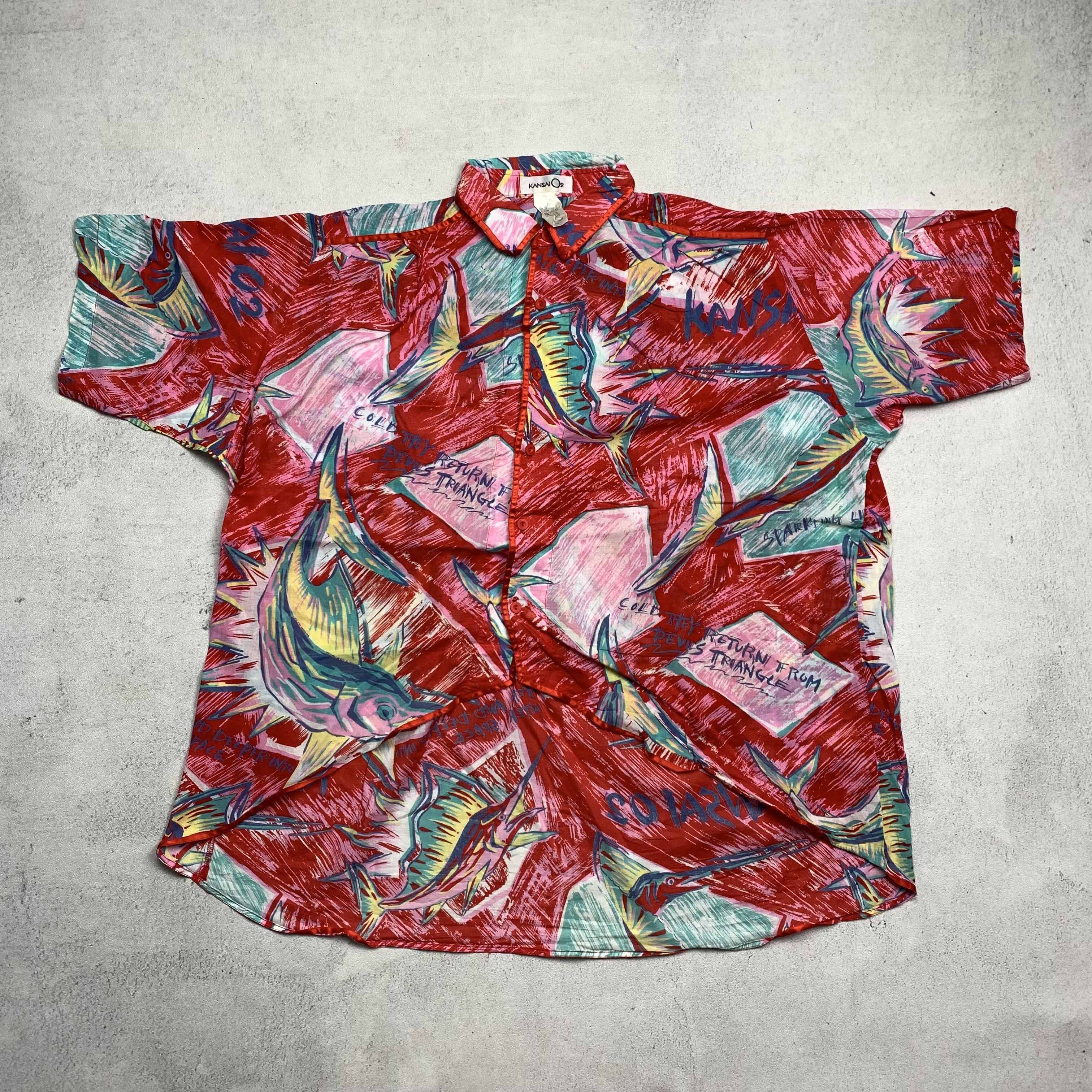 Kansai Yamamoto Vintage Kansai O2 Marlin Printed Shirt Size US M / EU 48-50 / 2 - 1 Thumbnail