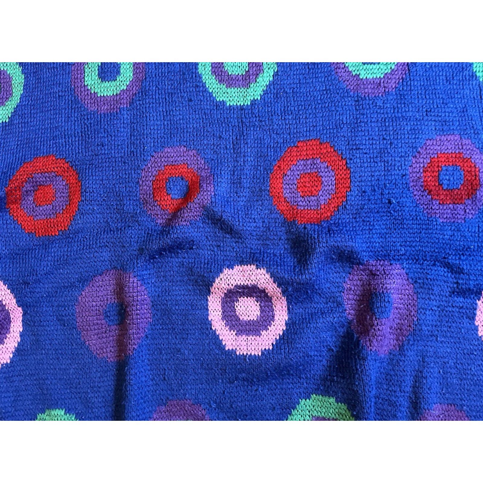 Vintage VINTAGE Hema Sweater Men’s 38/40 Purple Bullseye Target All Over Print 90s Size US L / EU 52-54 / 3 - 3 Thumbnail