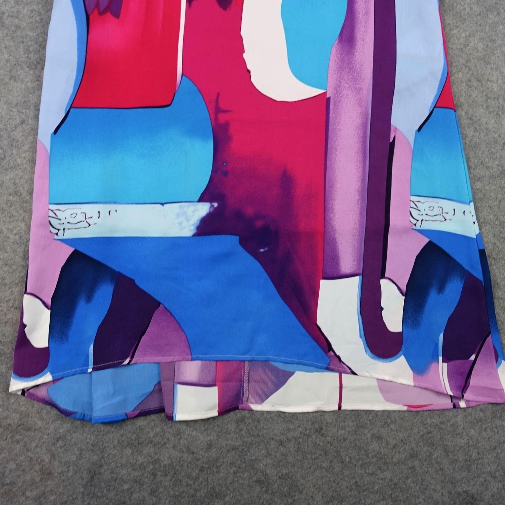 Vintage VINTAGE The Station Dress Womens 8 Blue Geometric Shift Sleeveless Midi Pockets Art VTG Size M / US 6-8 / IT 42-44 - 4 Thumbnail