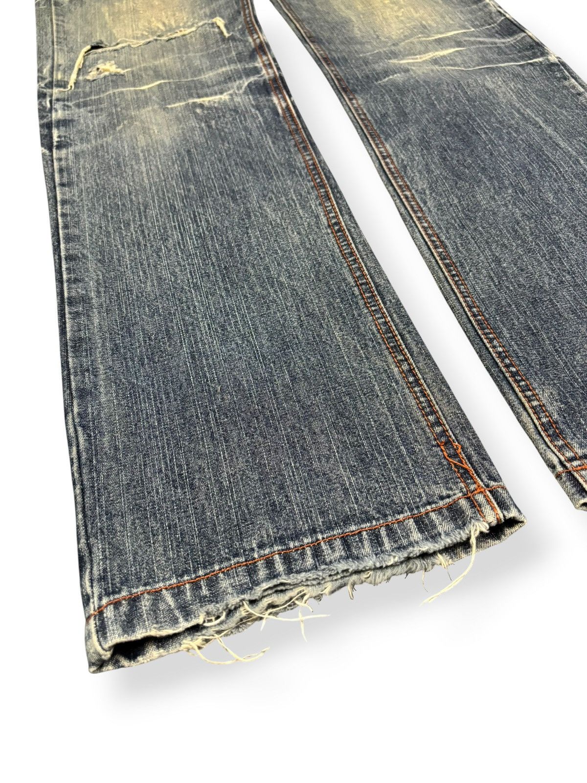 14th Addiction Vintage Lowbox Whiskers Mud Wash Distressed Grunge Jeans Size US 30 / EU 46 - 6 Thumbnail