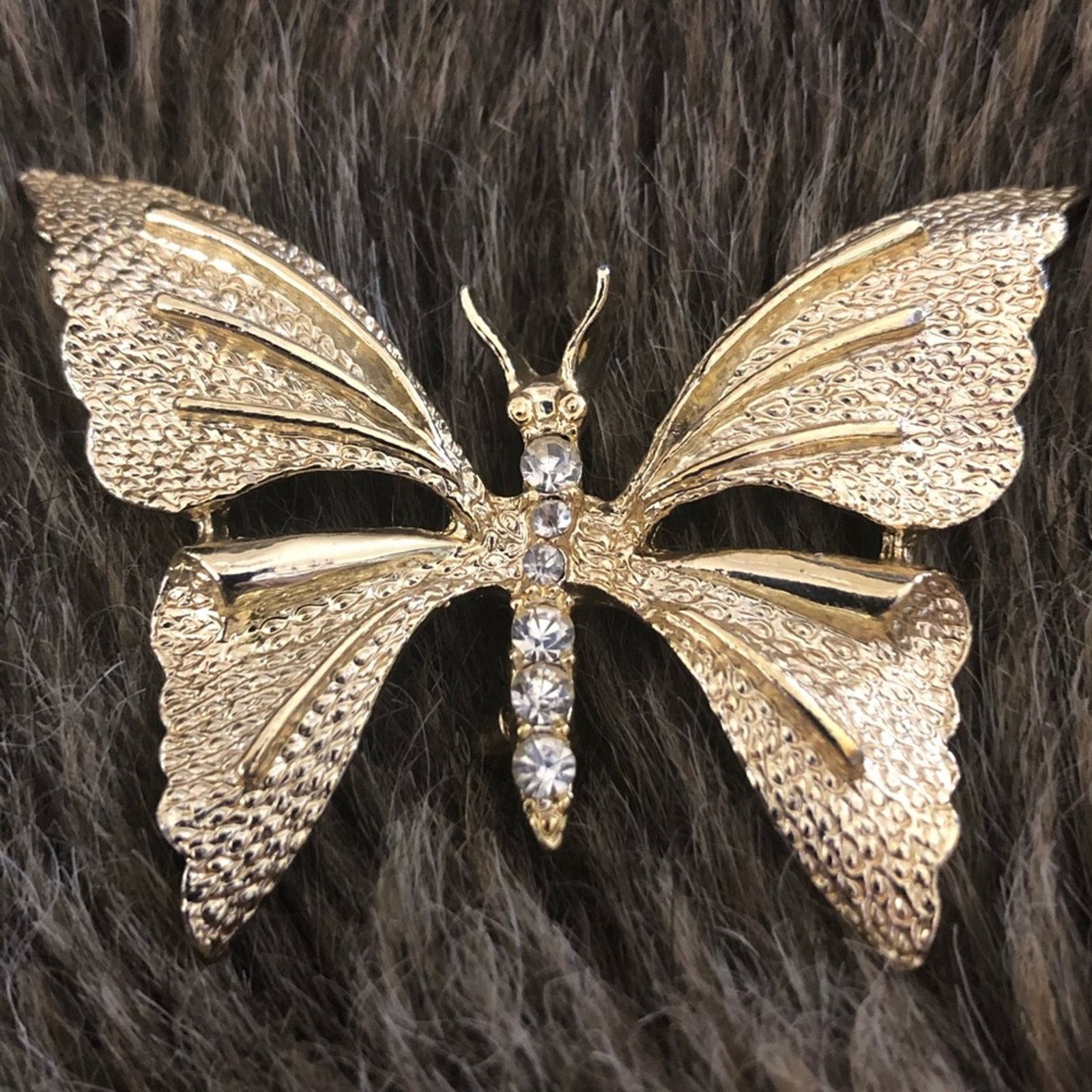 Vintage Vintage Gerrys gold butterfly stone accent brooch Size ONE SIZE - 1 Thumbnail