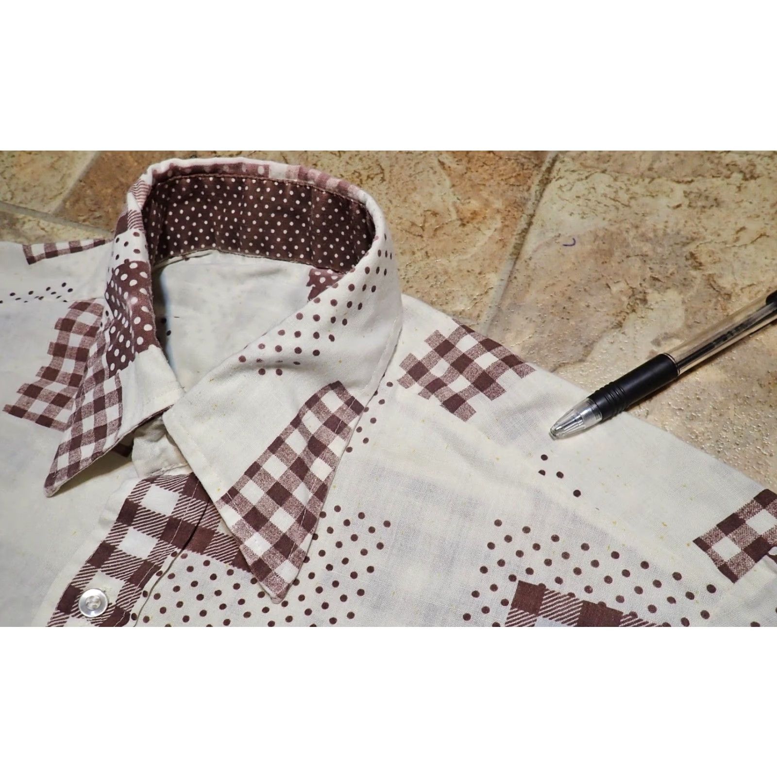 MCM VINTAGE 1960's 70's Disco Shirt Mens M Plaid Dot Abstract Geometric Hippie MCM Size US M / EU 48-50 / 2 - 6 Thumbnail