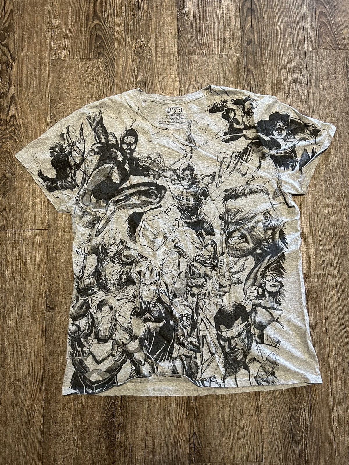 Marvel Comics × Vintage Y2K AOP Marvel All Over Print Super Hero T Shirt Size US L / EU 52-54 / 3 - 1 Thumbnail