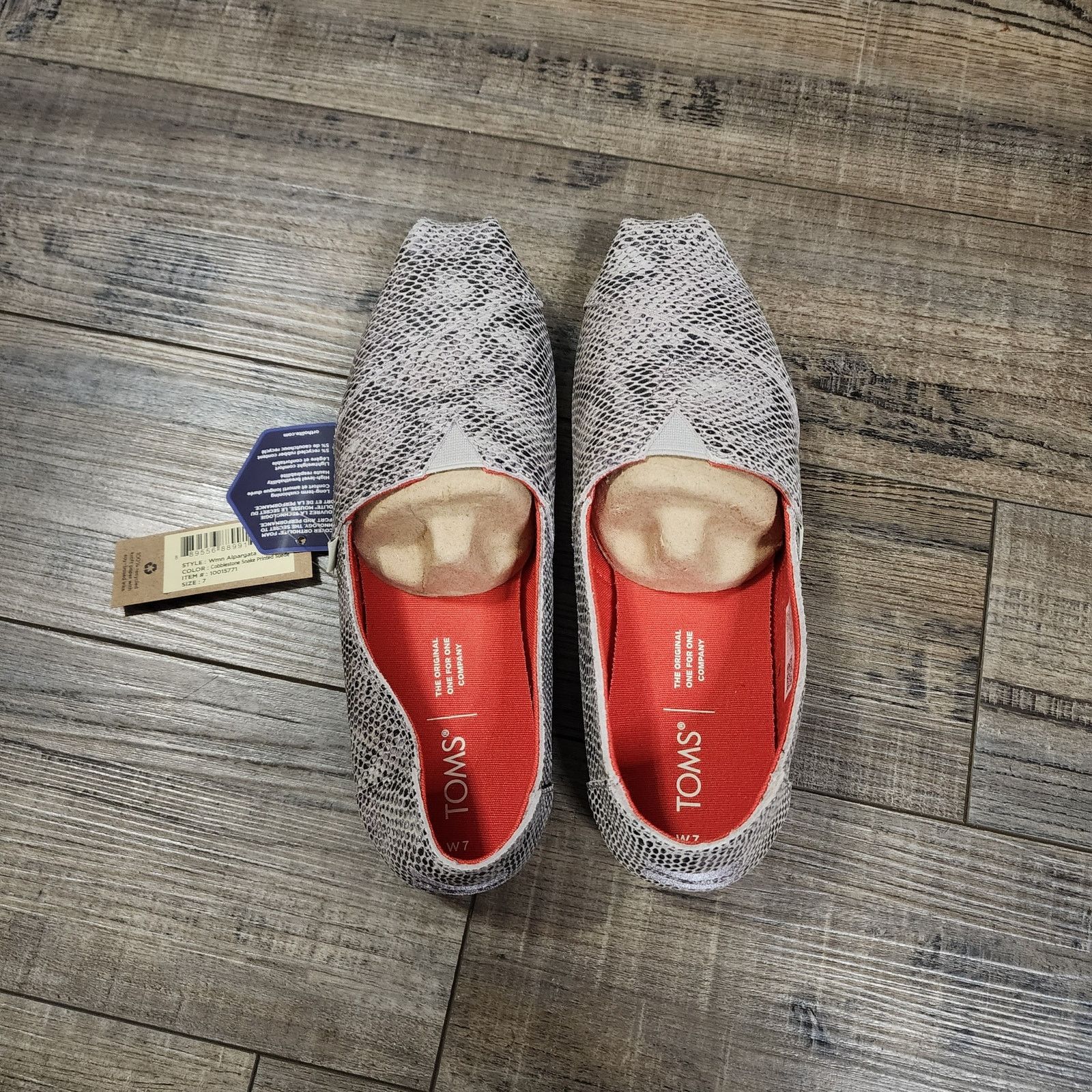 Toms Toms sz 7 Cobblestone Snake Printed Suede Alpargata NIB Shlf Size US 7 / IT 37 - 4 Thumbnail
