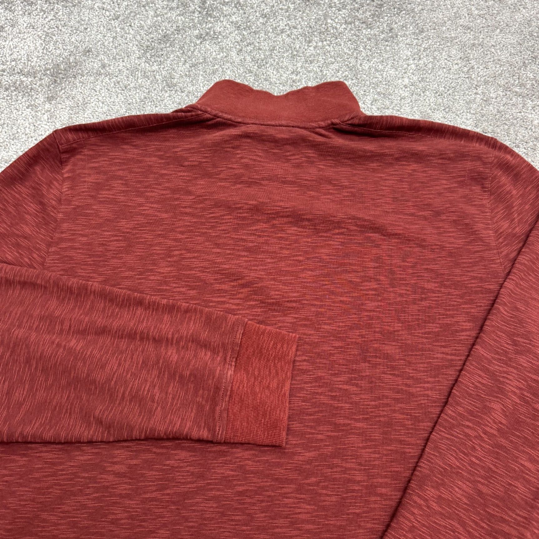 Ted Baker Ted Baker London 1/4 Zip Pullover Sweater Men 3XL Burgundy Red Knit Stretch Mock Neck Casual Workwear Designer Classic Preppy Size US XXL / EU 58 / 5 - 4 Thumbnail