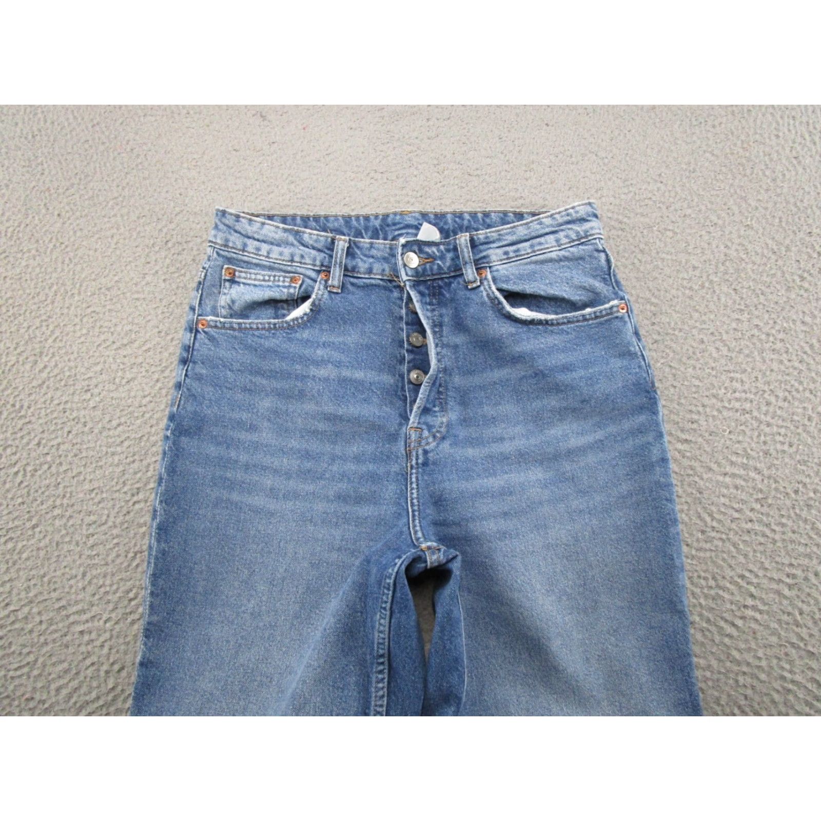 H&M H&M Womens Jeans Button Fly High Rise Blue Denim Size 10 Straight 5-Pocket Design Modern Casual Mens Girls not applicable Size 32" / US 10 / IT 46 - 3 Thumbnail