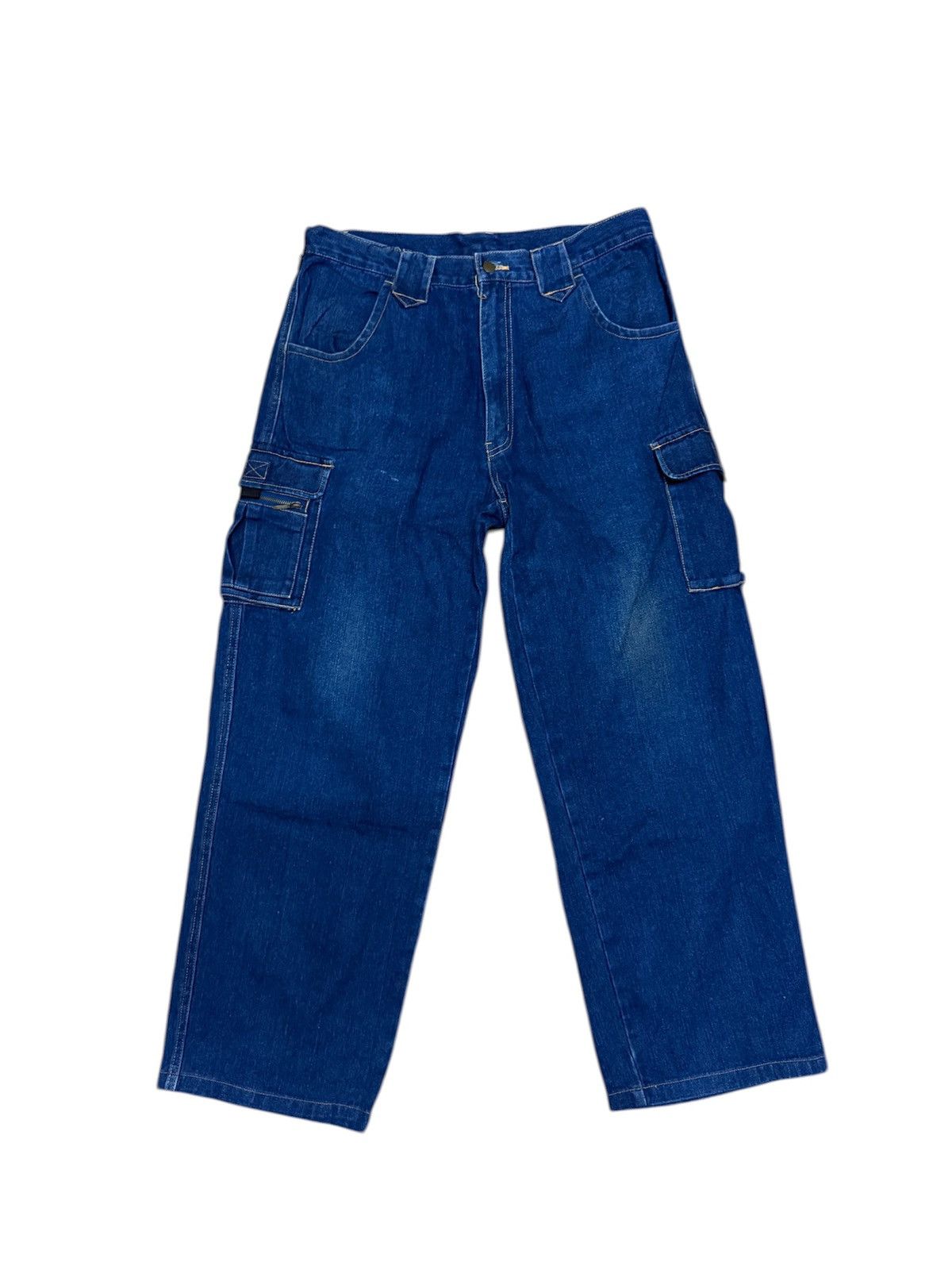 Japanese Brand Denim Cargo Pants Streetwear Multipocket Tactical Pants Size US 33 - 1 Thumbnail