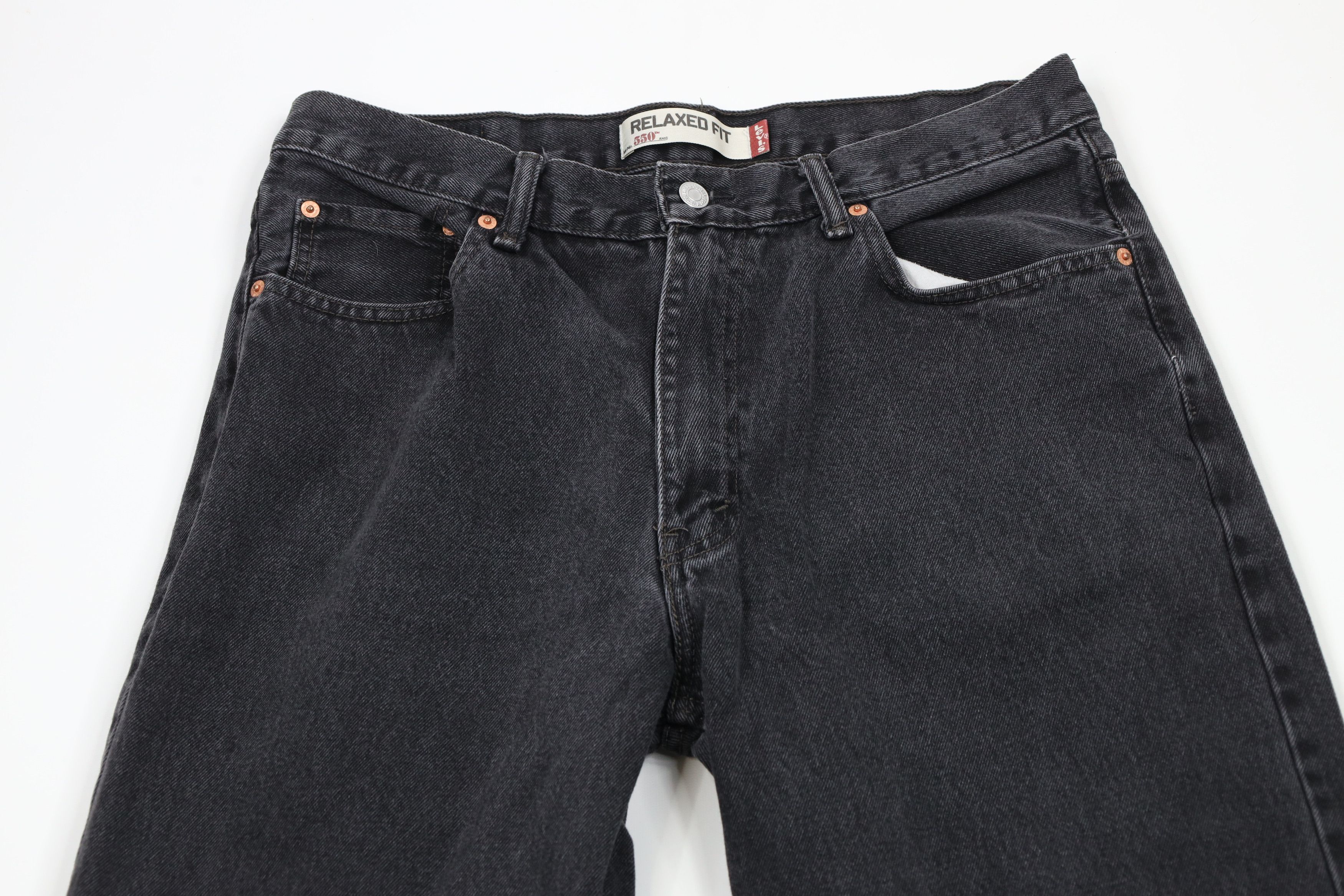 Levi's × Vintage Vintage Y2K Levis 550 Relaxed Fit Denim Jeans Black Cotton Size US 36 / EU 52 - 2 Thumbnail