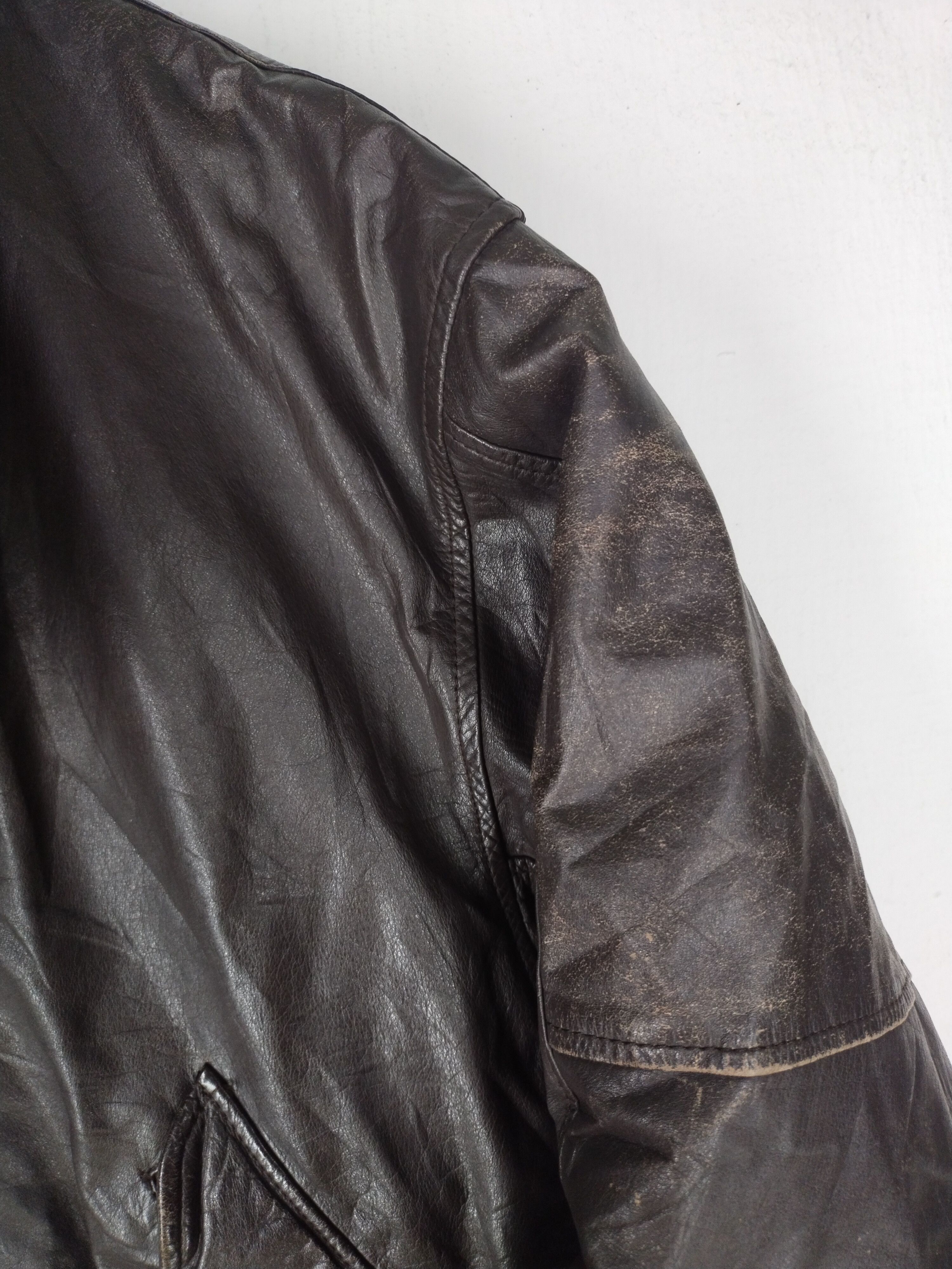 ジャケット・アウター archive faded single leather jacket Archive