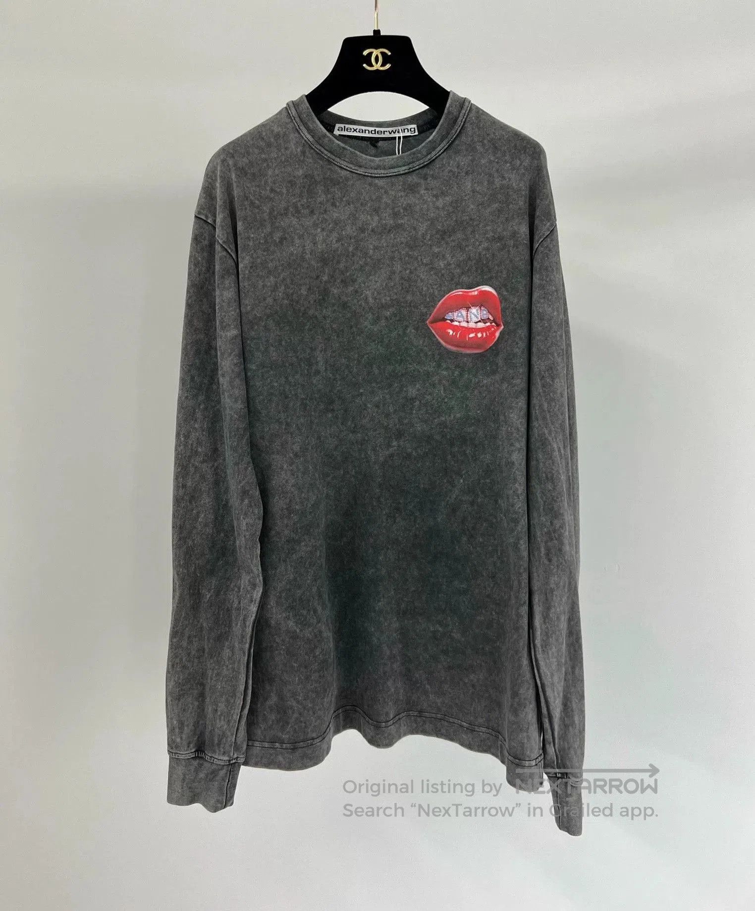 Alexander Wang Alexander Wang Gray Red Lips Sweatshirt. Size XS / US 0-2 / IT 36-38 - 1 Thumbnail