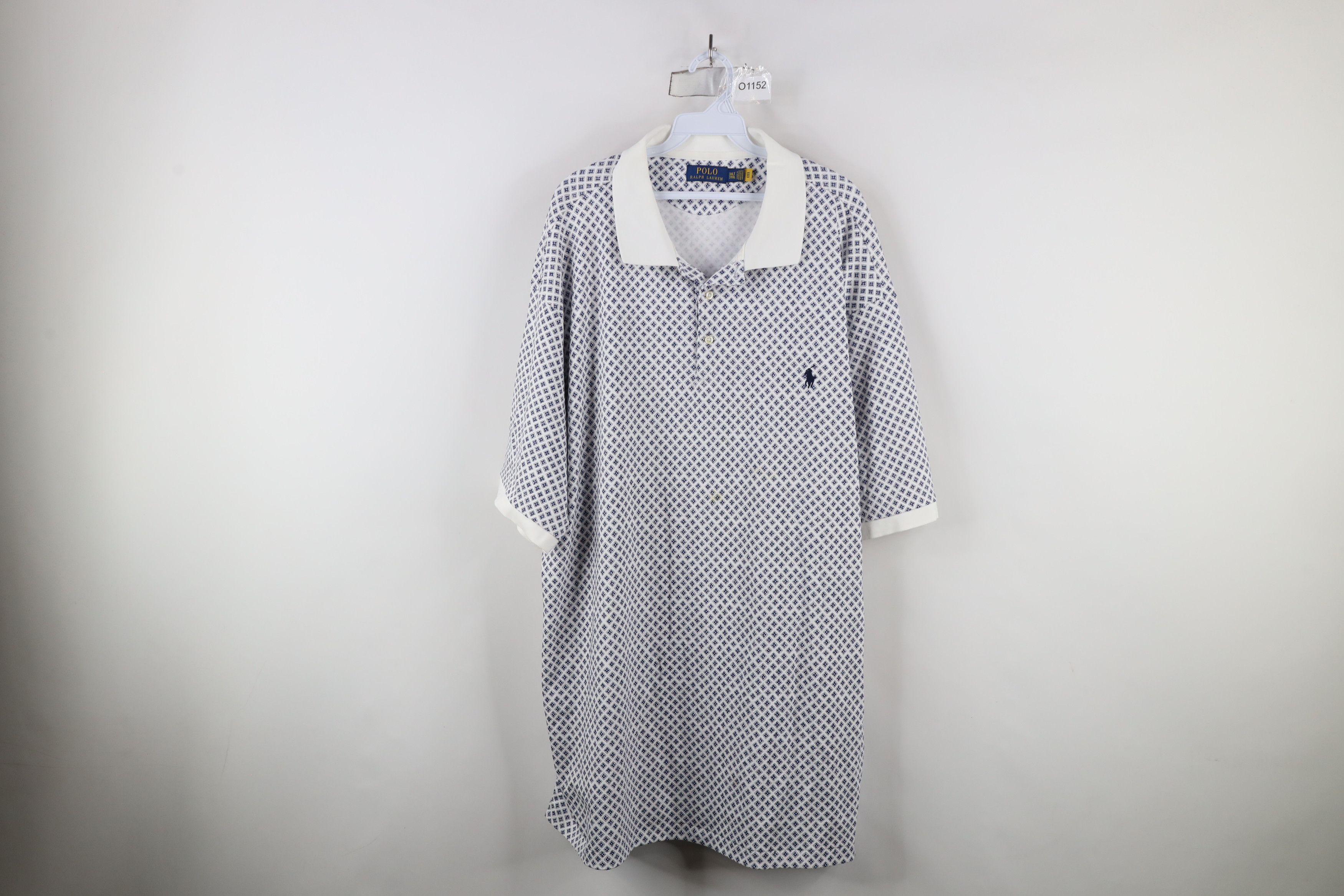 Ralph Lauren × Vintage Vintage Ralph Lauren Diamond Print Collared Polo Shirt Size US XXL / EU 58 / 5 - 1 Thumbnail