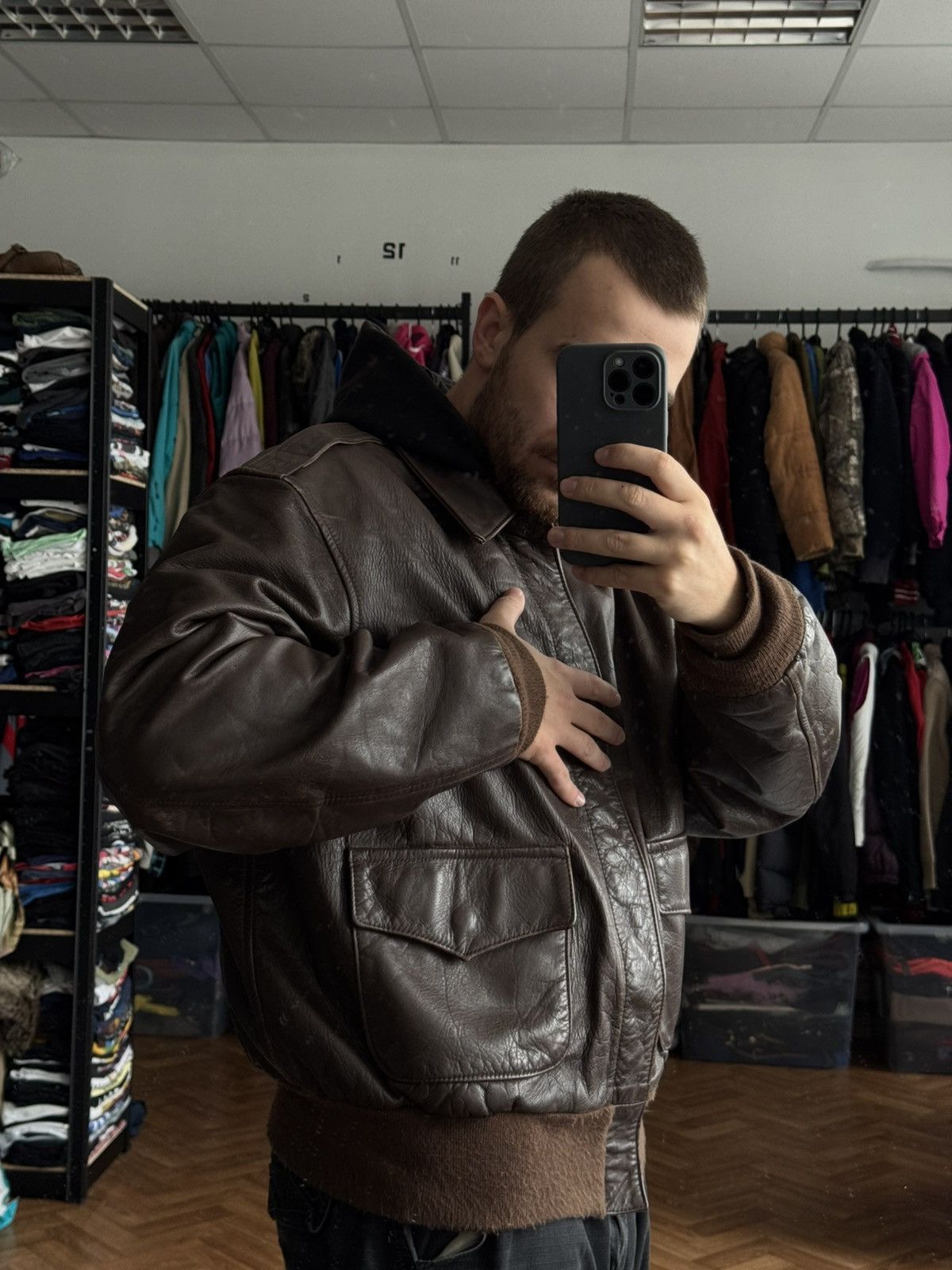 Cockpit USA Cockpit vintage leather jacket brown zip bomber Size US M / EU 48-50 / 2 - 5 Thumbnail