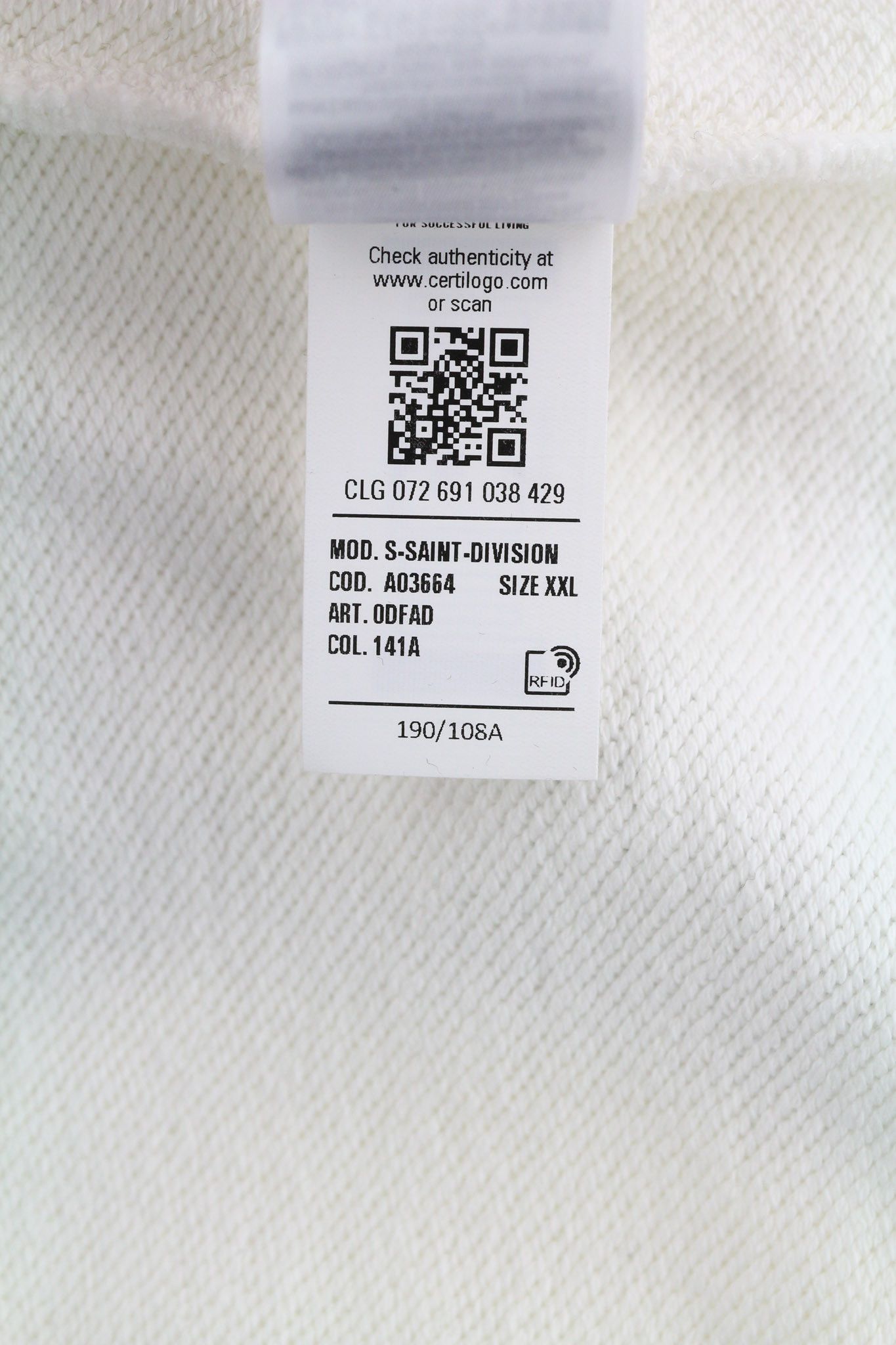 Diesel S-SAINT-DIVISION 2XL White Half Zip Sweatshirt 40100 Size US XXL / EU 58 / 5 - 10 Thumbnail