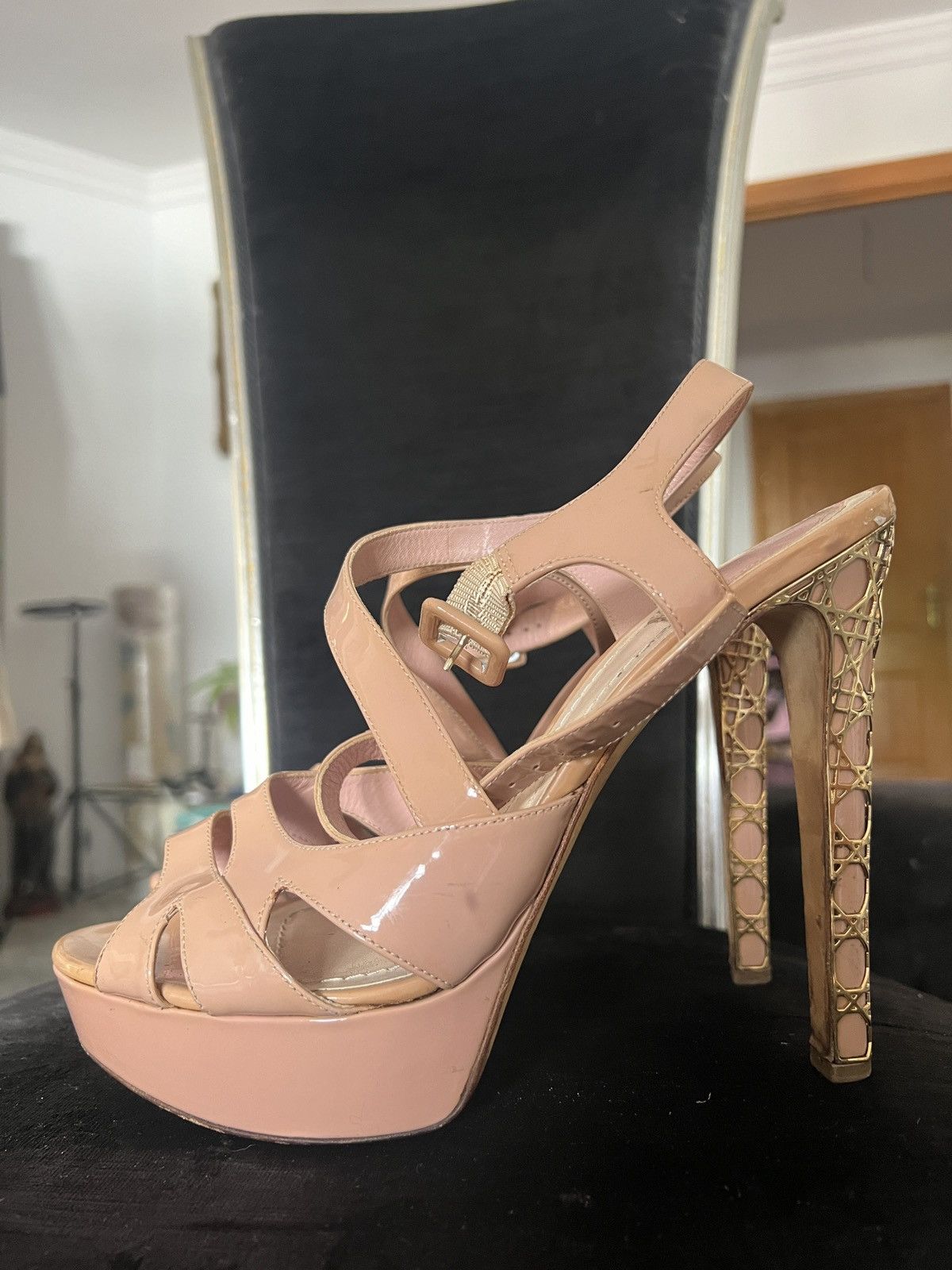 Dior Dior Nude Patent Leather Platform Heels Size US 8.5 / IT 38.5 - 11 Thumbnail