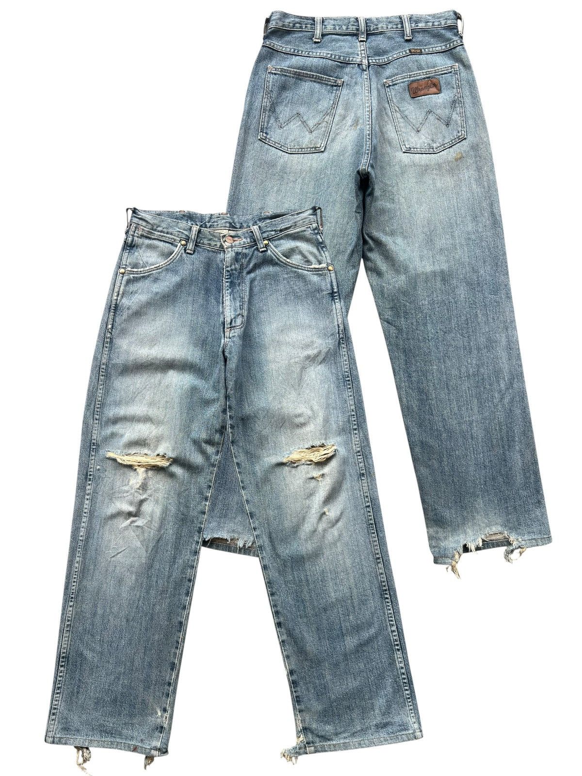 Wrangler Vintage Wrangler Distressed Denim Wide Baggy Jeans 30x30 Size US 30 / EU 46 - 1 Thumbnail