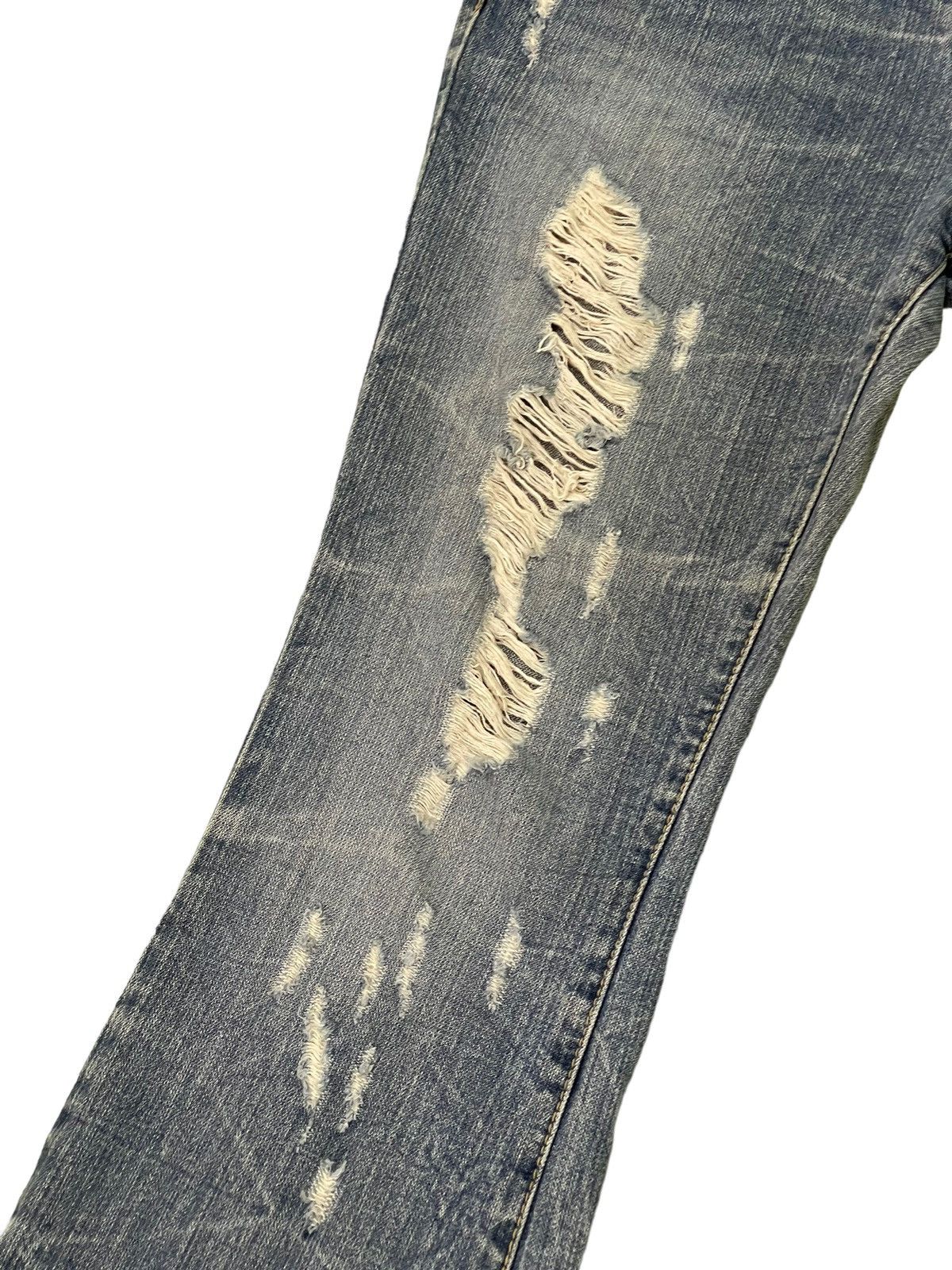 Japanese Brand Flare Jeans Colza Faded Distress Boot Cut 8🟦0 Size US 30 / EU 46 - 6 Thumbnail