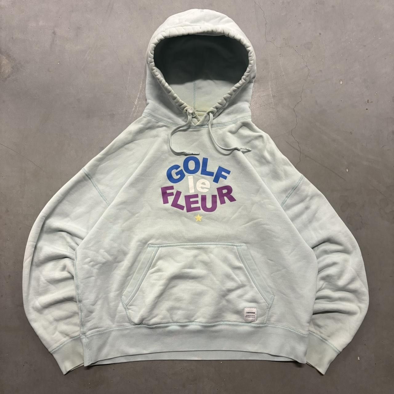 Golf le Fleur Crazy Vintage Y2K/2000s Tyler The Creator Golf Le Fleur Converse Light Blue Hoodie! Size US M / EU 48-50 / 2 - 1 Thumbnail