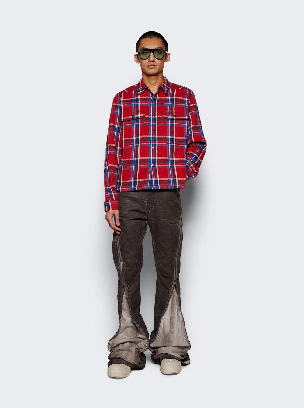 Rick Owens o1mle0226 Woven Cropped Outershirt in Red Size US M / EU 48-50 / 2 - 5 Thumbnail