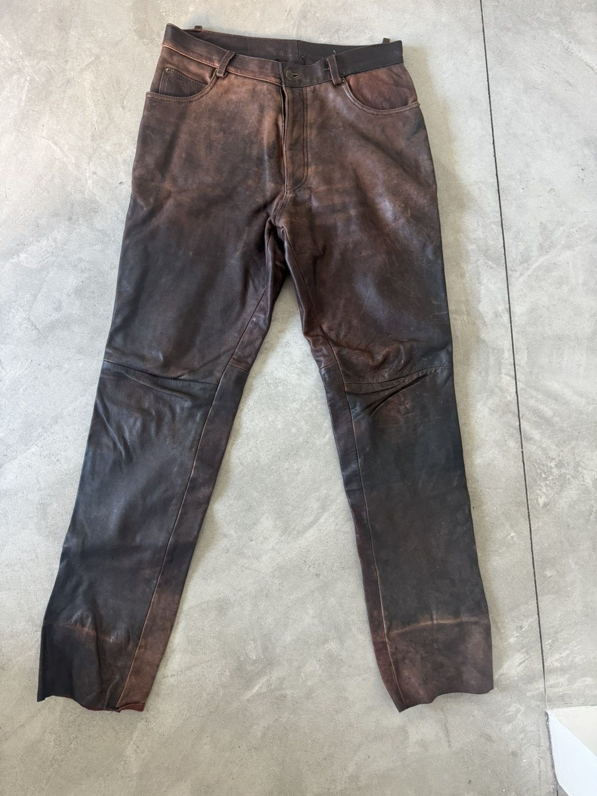 Gypsy Vintage 00s Y2K Leather Baggy Pants Size US 33 - 1 Thumbnail