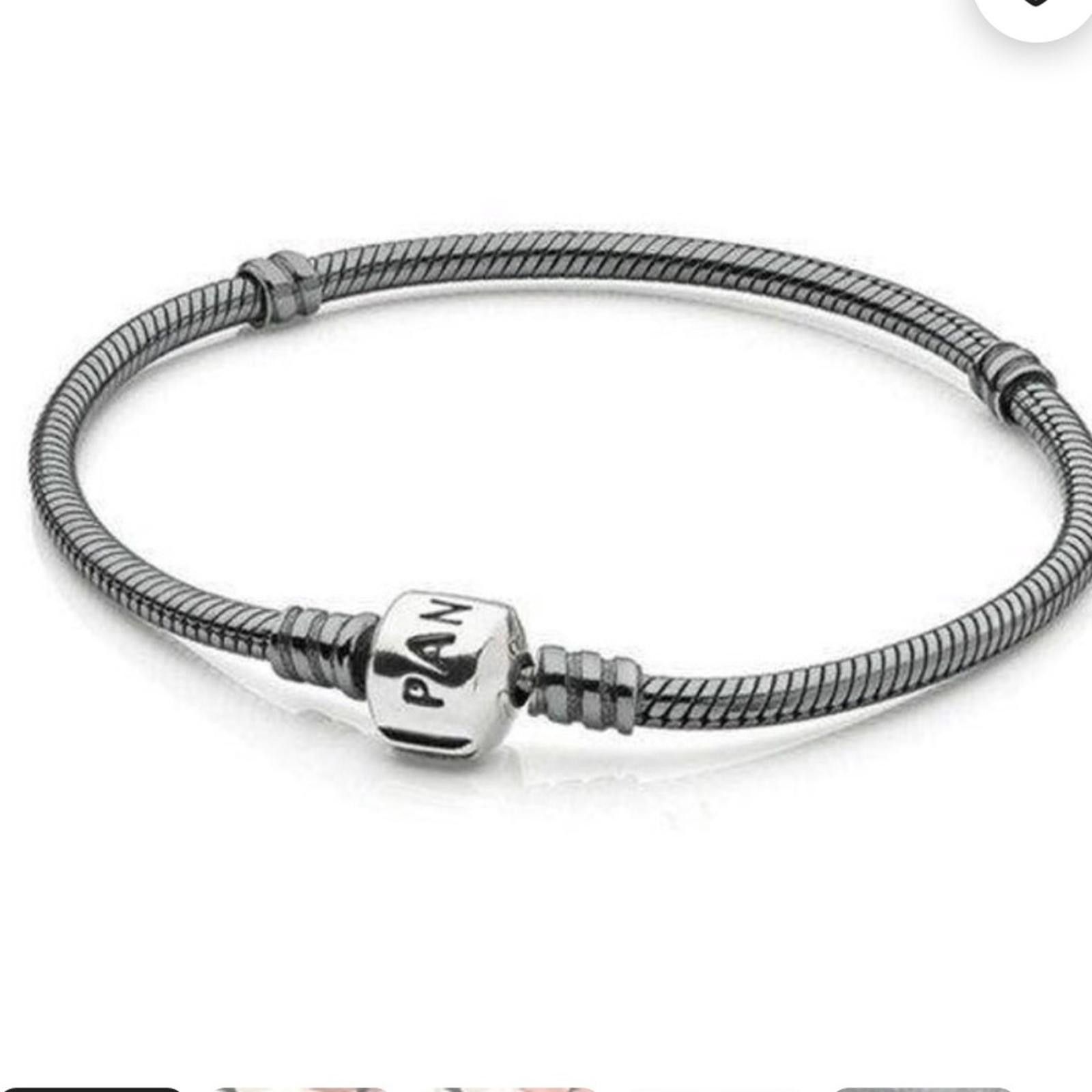 pandora Pandora Oxidized Bracelet with 7 Pandora Charms Size ONE SIZE - 4 Thumbnail