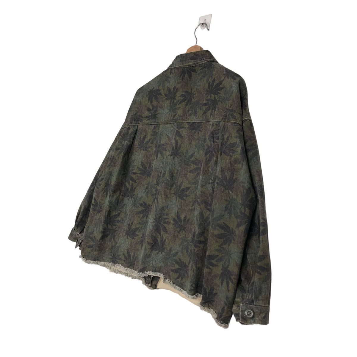 Hysteric Glamour 🔥VINTAGE BIKER JACKET JAPANESE TRADITIONAL LEAVES OVERPRINT Size US M / EU 48-50 / 2 - 10 Thumbnail