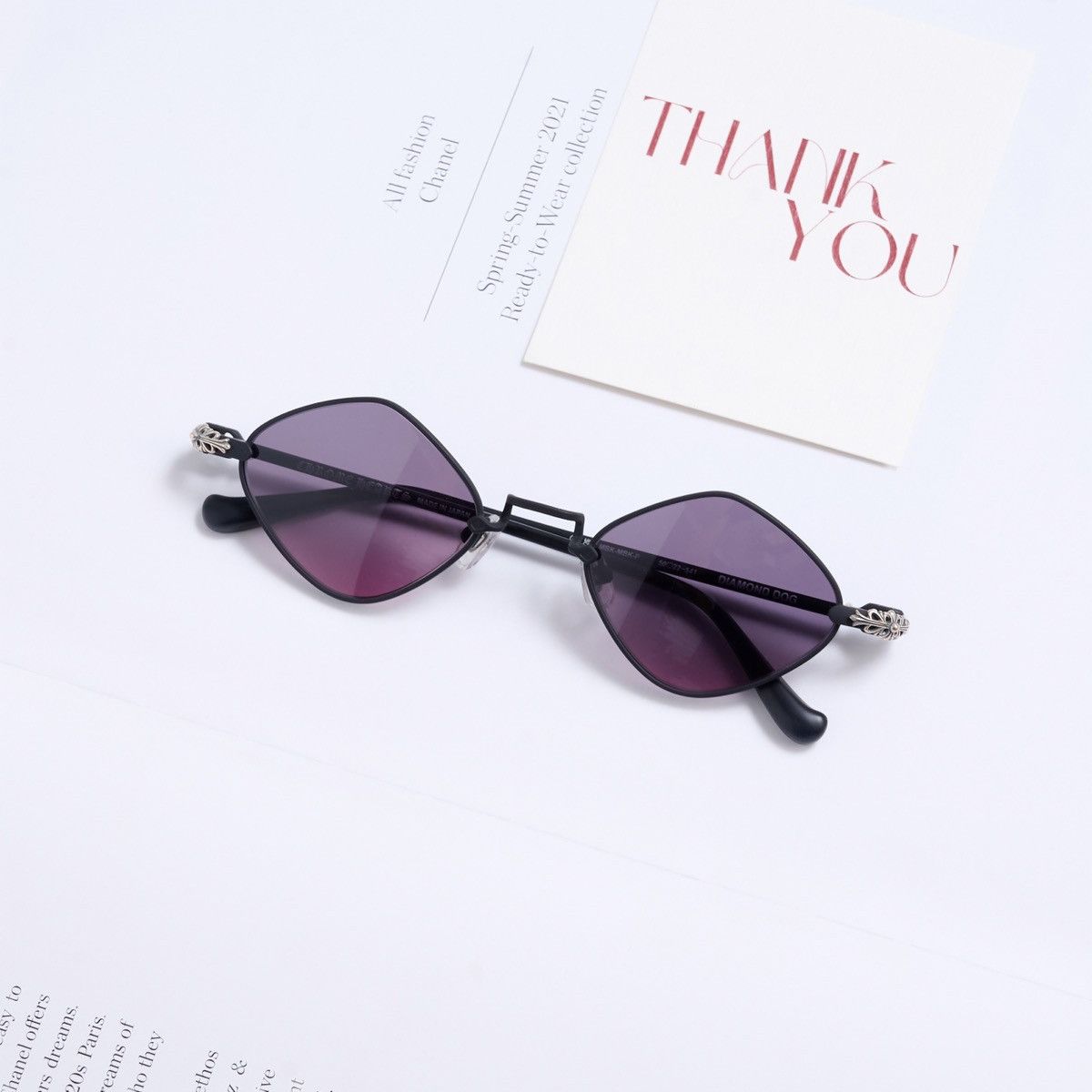 Chrome Hearts CHROME HEARTS DIAMOND DOG MATTE BLACK/MATTE BLACK/PLASTIC SUNGLASSES Size ONE SIZE - 6 Thumbnail