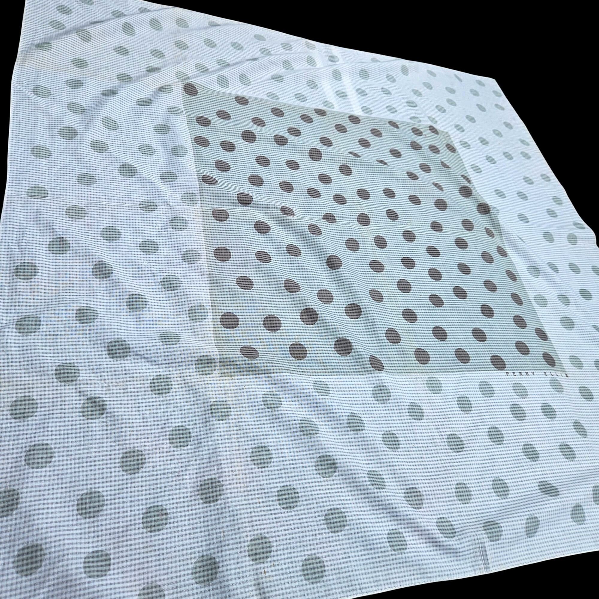 Perry Ellis Vintage 80s Perry Ellis Set (2) Square Scarves Dot Print & M Size ONE SIZE - 15 Thumbnail