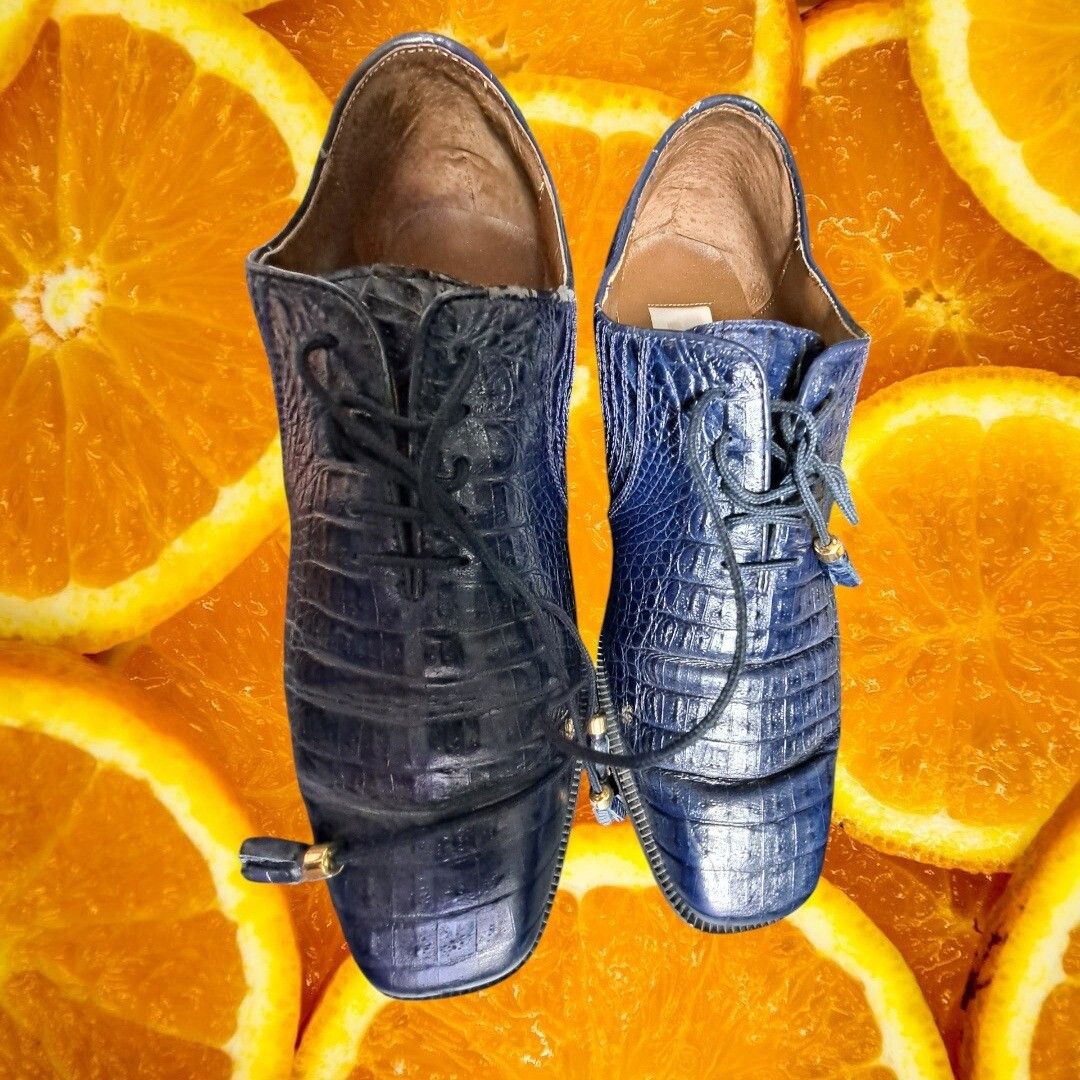 Other Ramo Alto Leather Dress Shoes Alligator Print Lace Up Oxford Size US 10.5 / EU 43-44 - 8 Thumbnail