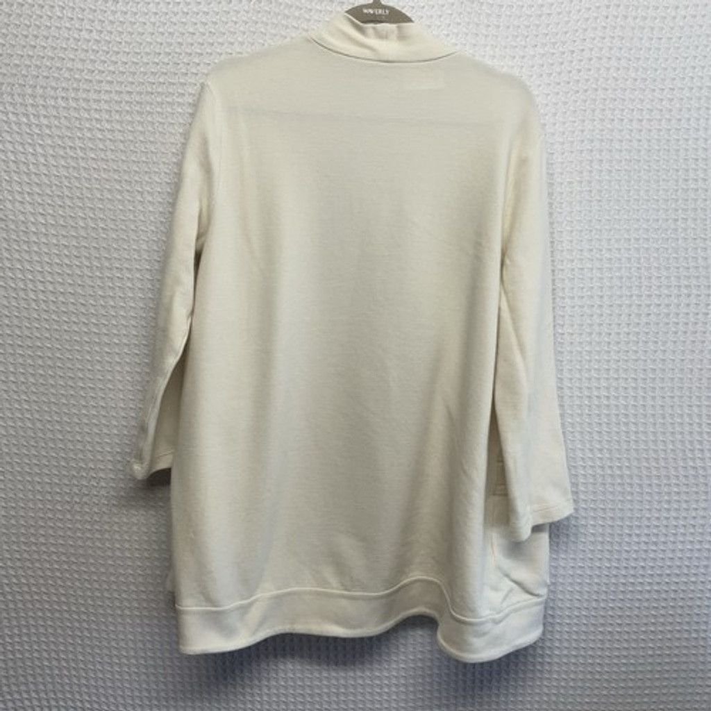 Eileen Fisher Eileen Fisher Ivory Pockets Open Front Cardigan Women M Size M / US 6-8 / IT 42-44 - 5 Thumbnail