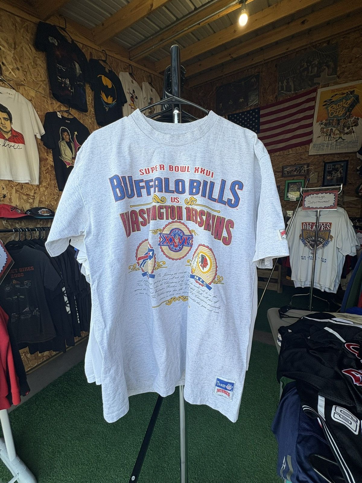 Nutmeg 1991 Buffalo Bills Vs Washington Redskins Nutmeg T-Shirt Size US XL / EU 56 / 4 - 1 Thumbnail