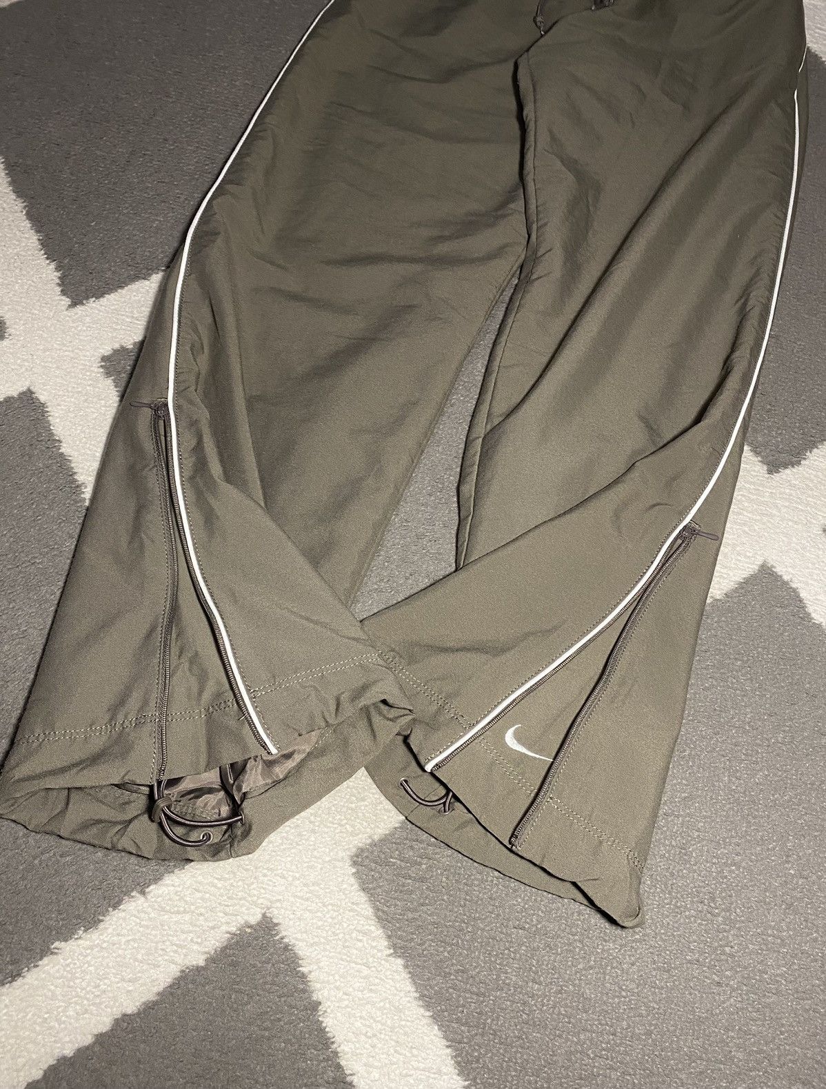 Nike × Vintage Vintage 00’s Nike Double Swoosh light khaki Sweatpants Y2K Size 25" / US 0 / IT 36 - 8 Thumbnail