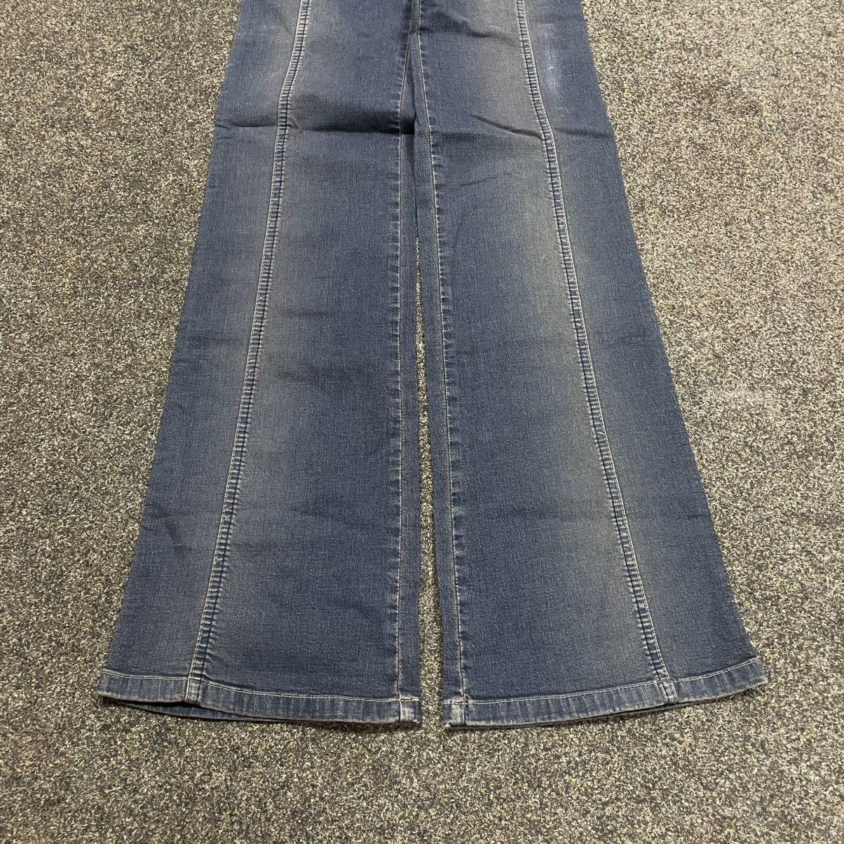 Vintage Vintage Y2K Flare Jeans Wide Leg 90s Grunge Archive Logo Size 28" / US 6 / IT 42 - 5 Thumbnail