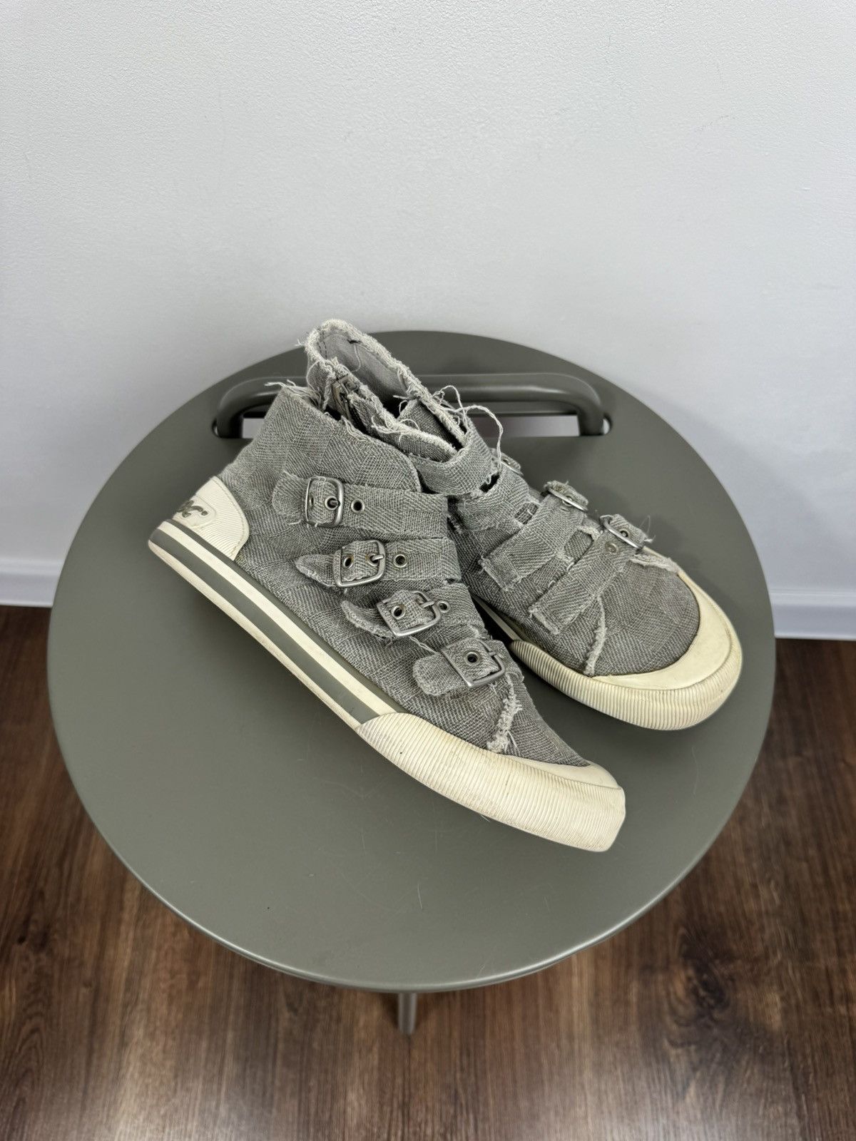 Other Rocket Distressed Canvas Buckle High Top Sneakers EU 39 US 8 Size US 8 / IT 38 - 1 Thumbnail