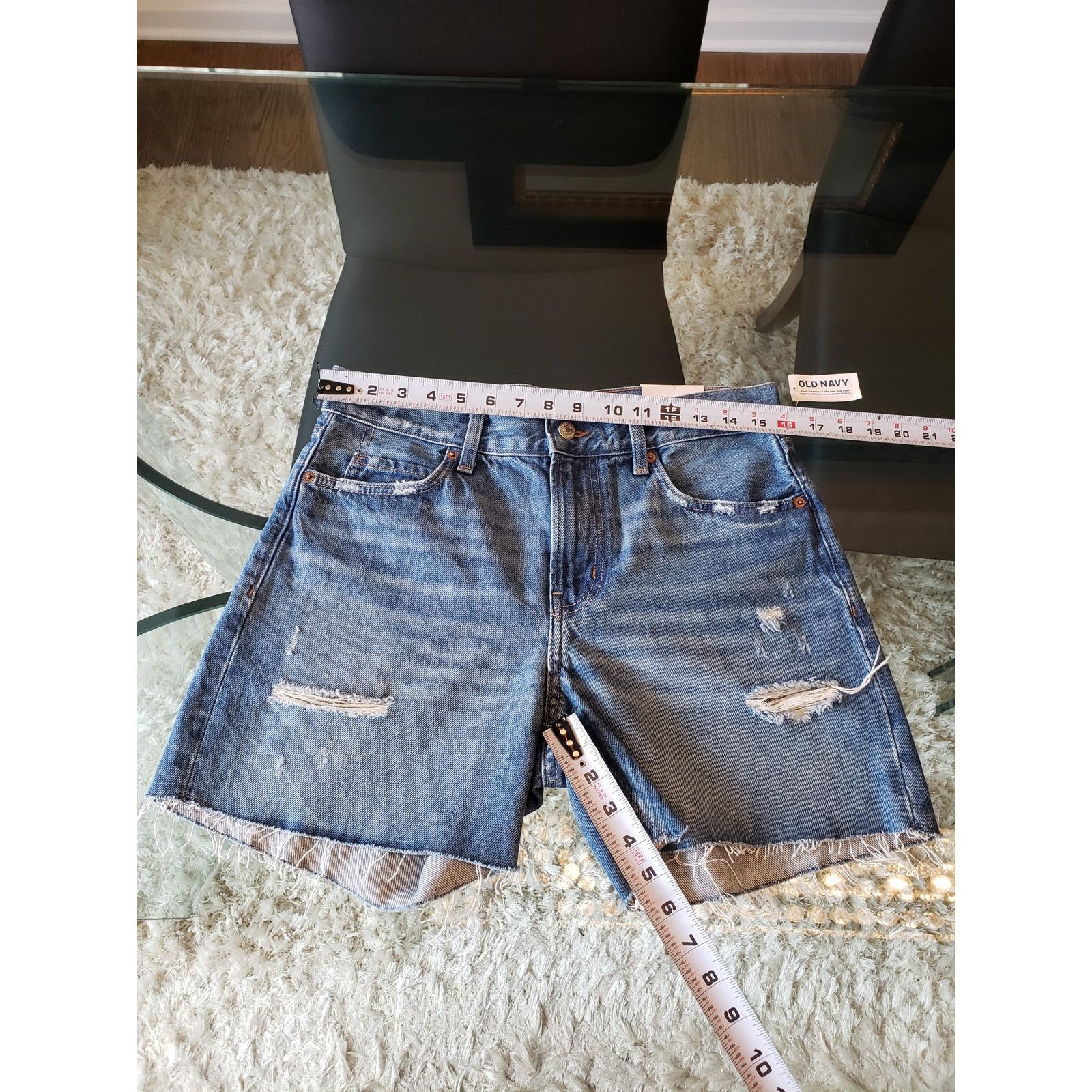 Old Navy Old Navy Cut Off Shorts Women Size 4 Blue High Rise Straight Size 27" / US 4 / IT 40 - 8 Thumbnail