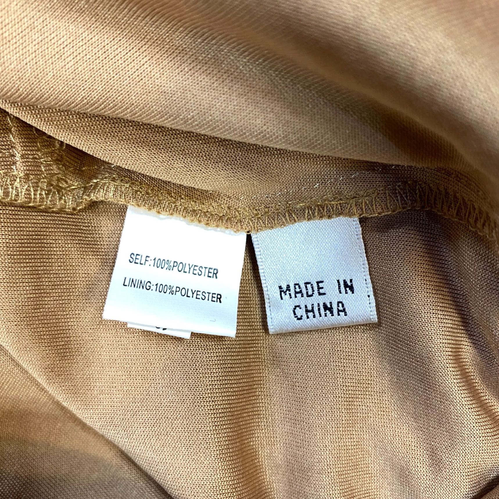 Vintage Kay Unger Dress 20W Beige Solid Sheath NEW Adult Plus Knee Length Sleeveless Boat Neck Women Dress Size 3XL / US 20-22 - 7 Thumbnail