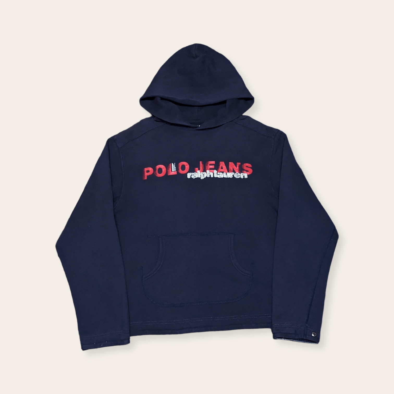 Polo Ralph Lauren × Ralph Lauren Sport × Vintage Vintage Polo Jeans Spellout Military Pullover Hoodie Size US S / EU 44-46 / 1 - 1 Thumbnail