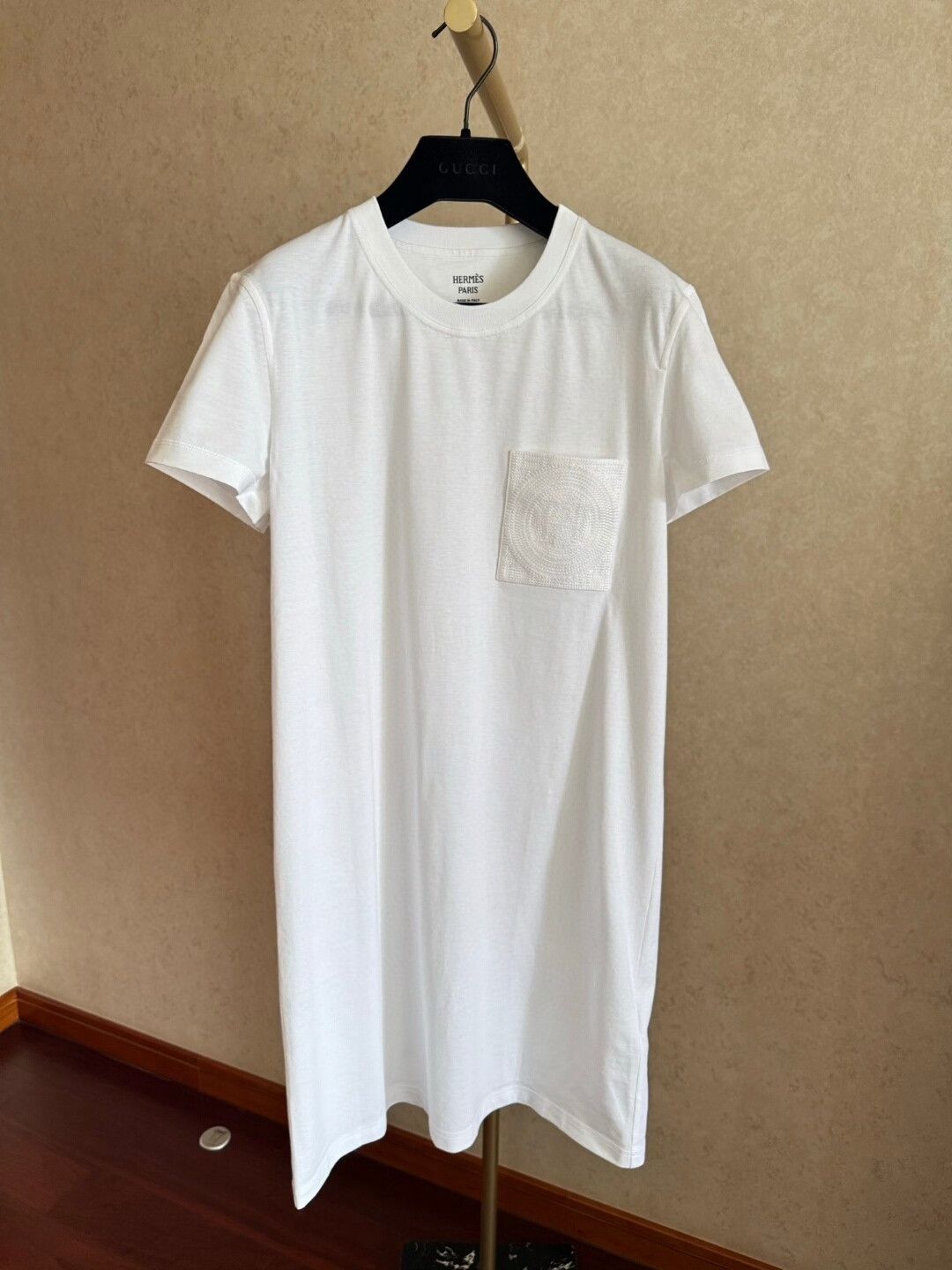 Hermes HERMES Women's Pocket Logo Embroidered Dress Size US 36 / EU 52 - 1 Thumbnail