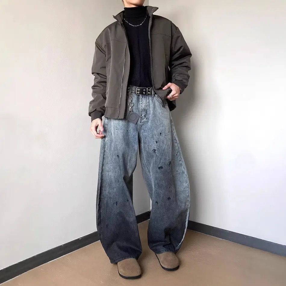 Japanese Brand Retro loose splashed ink gradient jeans Size US 32 / EU 48 - 3 Thumbnail