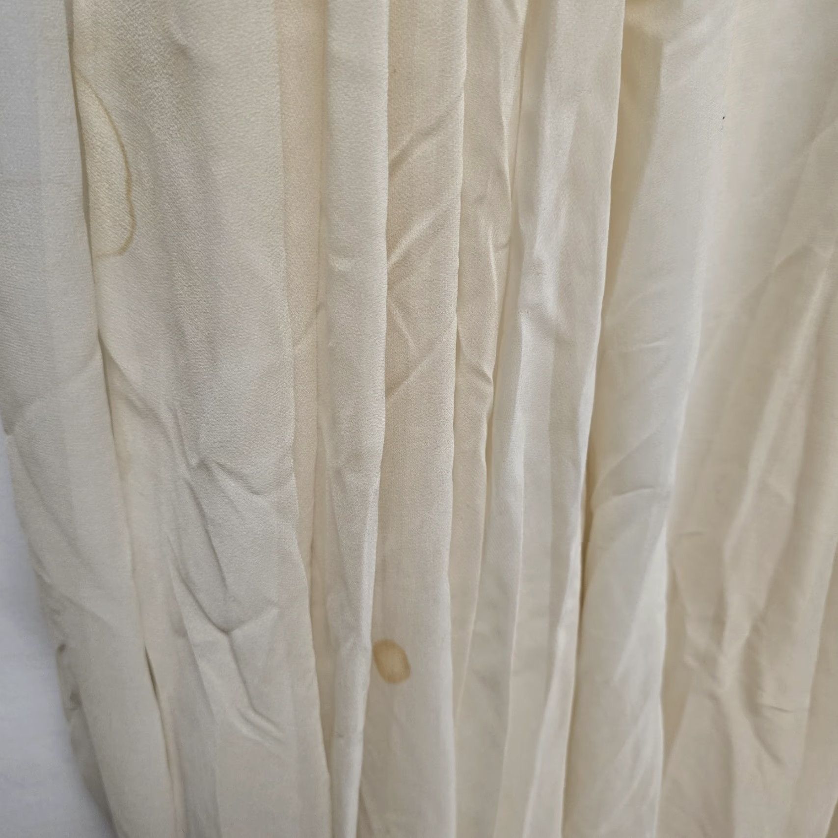 VINTAGE Gigi's Closet Beaded Silk Wedding Dress Long Gown Womens M 100% Silk Off the Shoulder Ivory Ball Gown Wedding Dress 1990s Womens (M)