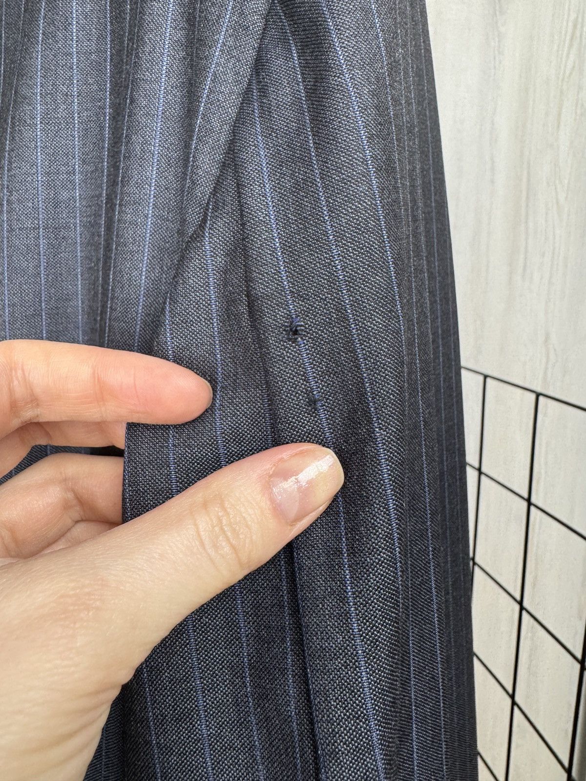 Boggi Boggi Milano vintage wool navy blue striped 3 button suit Size 46R - 7 Thumbnail
