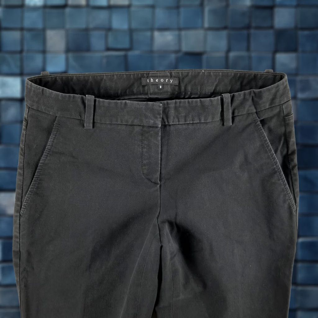 Theory Theory Pants Women 8 Black Ankle Zip Stretch Classic Fit US Made Size 30" / US 8 / IT 44 - 1 Thumbnail