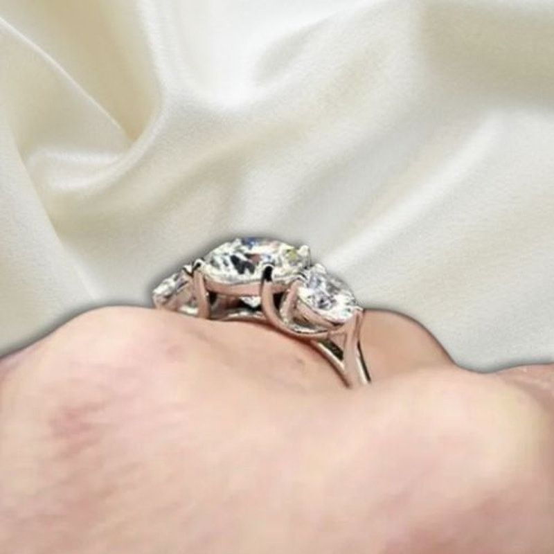 Other 2 CT Moissanite Three-Stone Engagement Ring 925 6 Size ONE SIZE - 13 Thumbnail