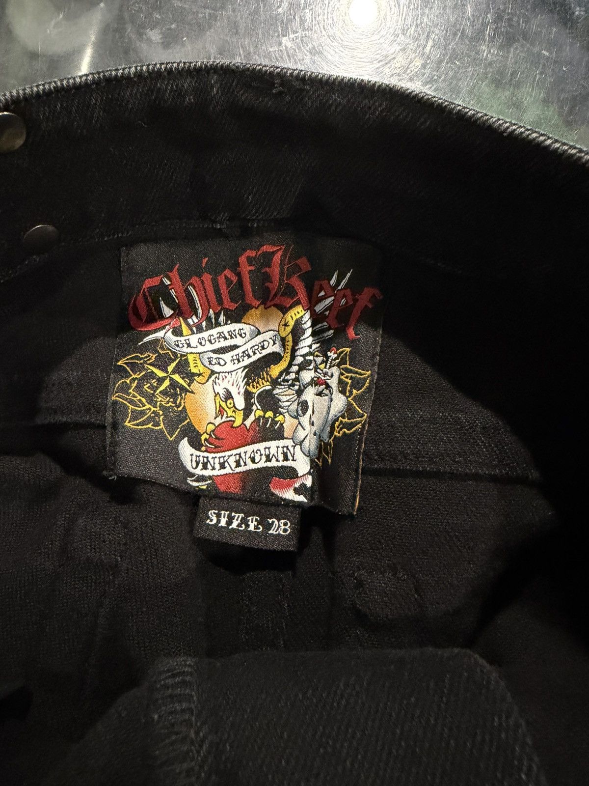 Ed Hardy × Glo Gang × Unknown London Ed hardy Glo Unknown Denim Size US 28 / EU 44 - 7 Thumbnail