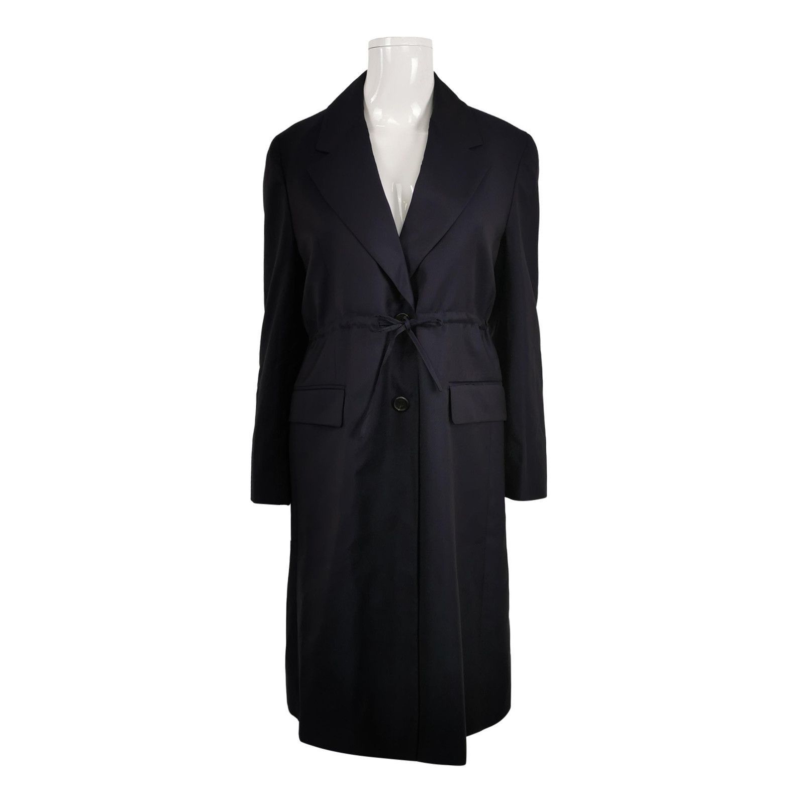 Prada Vtg Prada Fashion Show FW 1998 Wool Long Coat Parted Design
