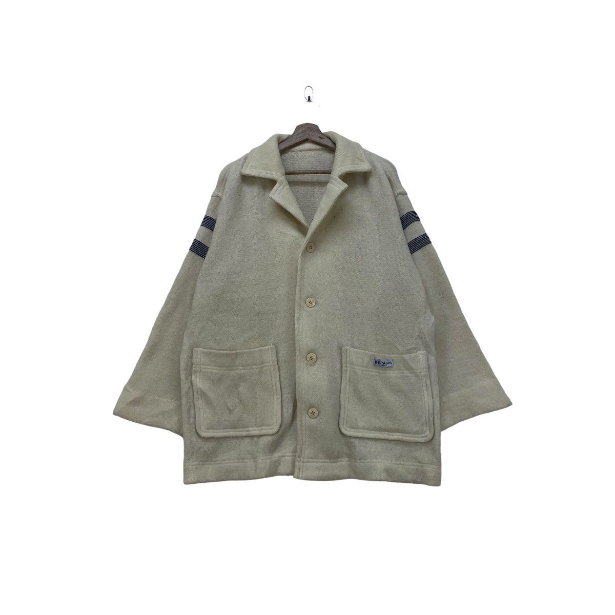 Annikki Karvinen Italian Designer WHIVY Two Stripe Warm Mohair Heavy Coat Size US M / EU 48-50 / 2 - 1 Thumbnail