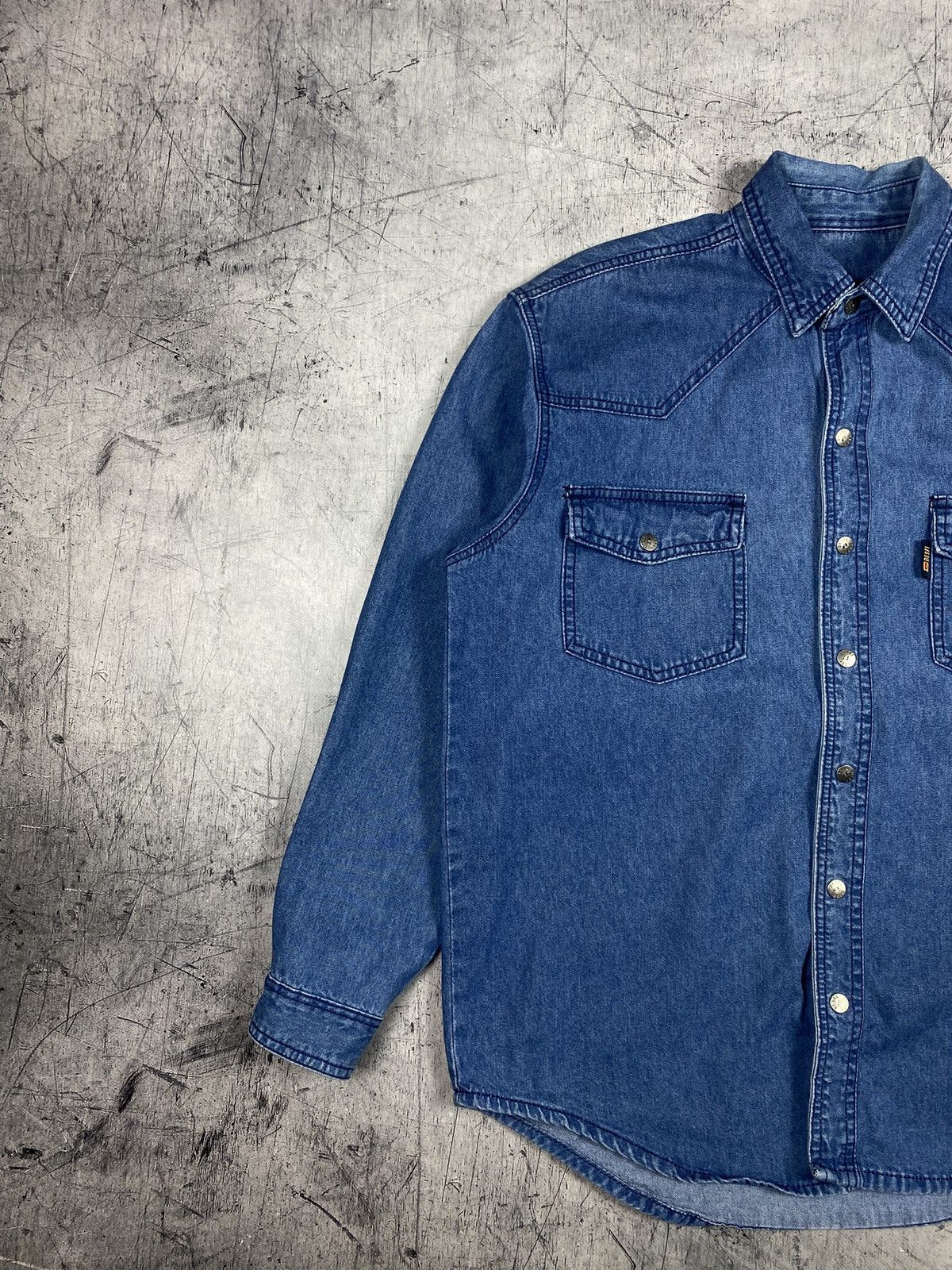 Other Vintage Bootleg Diesel Style Denim Shirt Western Workwear Size US L / EU 52-54 / 3 - 4 Thumbnail