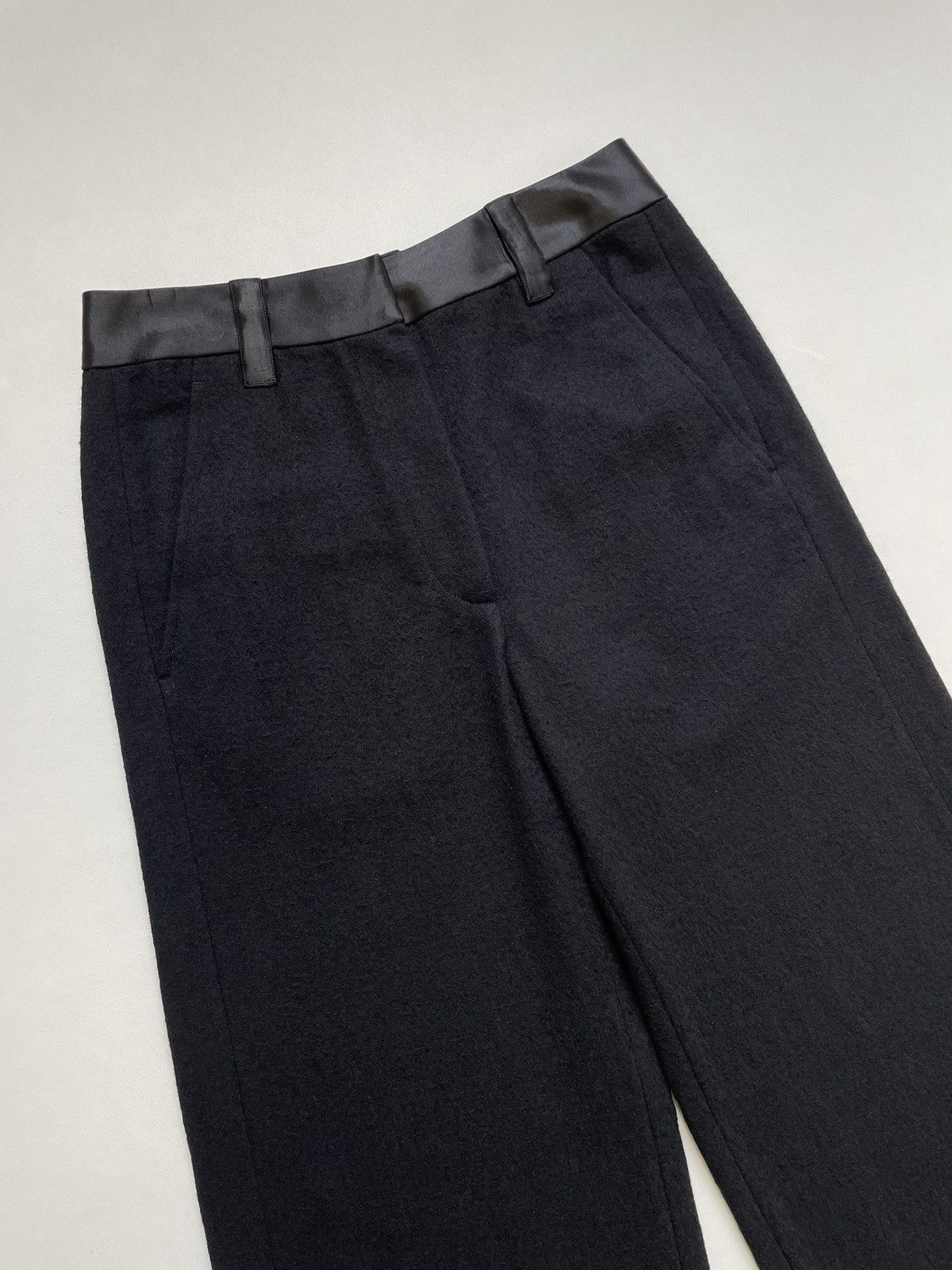 Ann Demeulemeester Brushed Black Wool ‘Wide Leg’ Pants Size US 32 / EU 48 - 5 Thumbnail