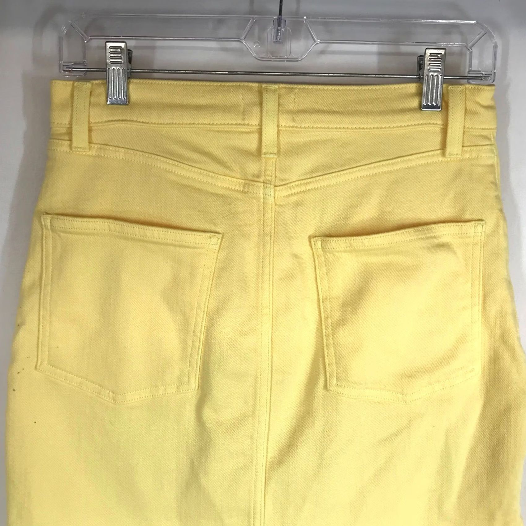 Vintage VINTAGE Wilfred Free Yellow Denim Skirt Frayed Hem Mini Size 8 Size 30" / US 8 / IT 44 - 5 Thumbnail