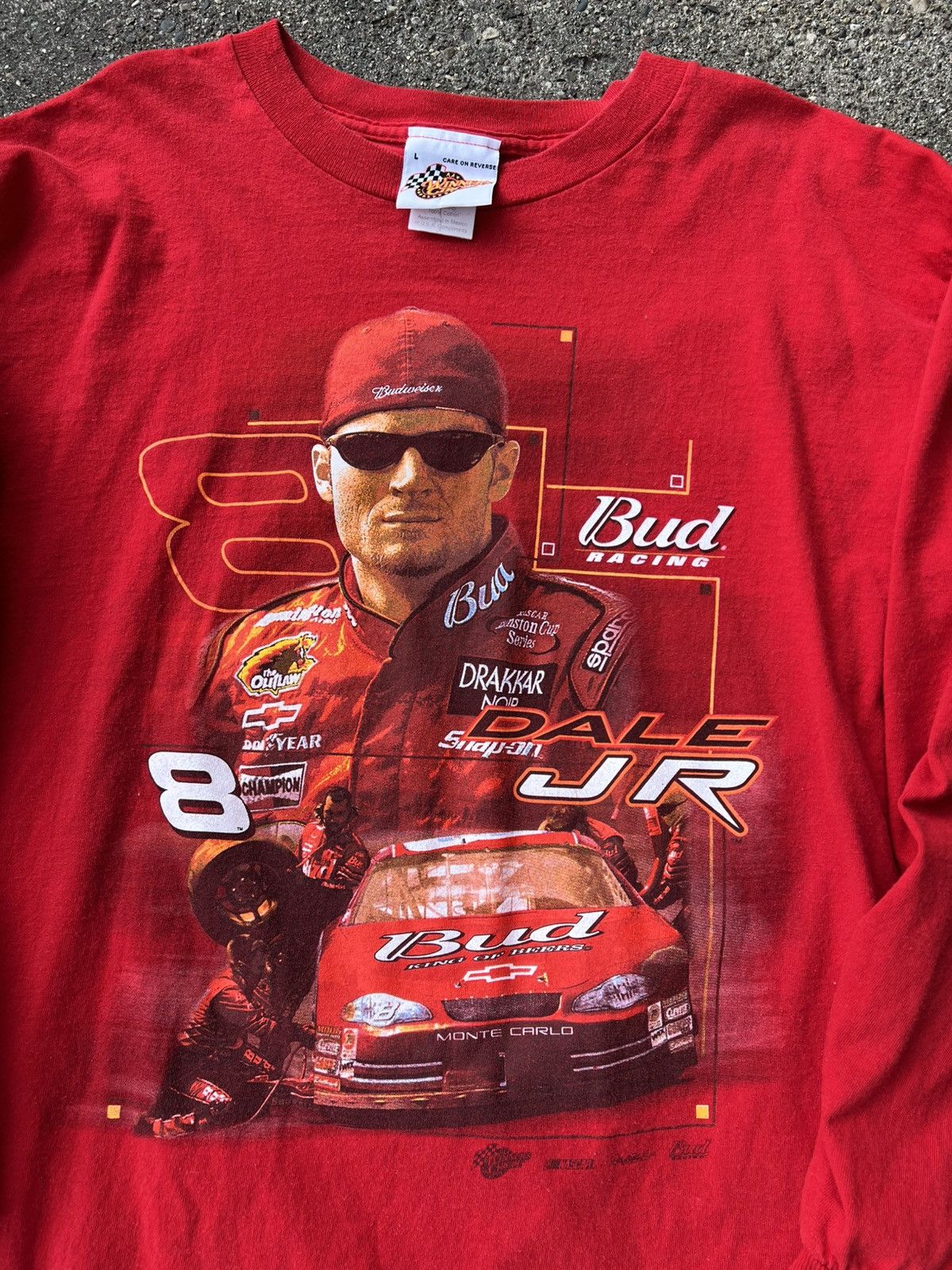 NASCAR × Vintage Vintage Dale Earnhardt Jr Budweiser NASCAR L/S Shirt size L Size US L / EU 52-54 / 3 - 3 Thumbnail